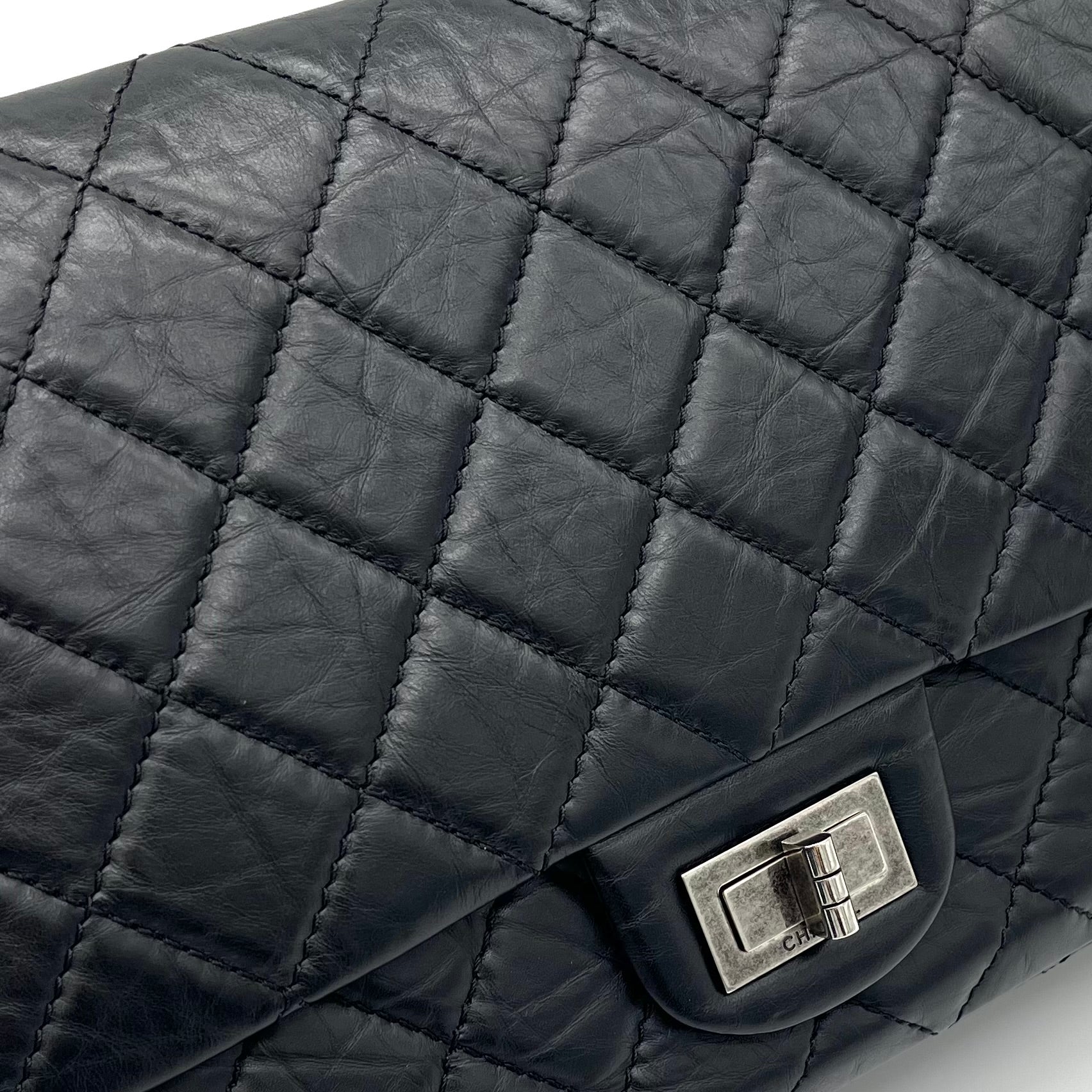 Chanel Aged Calfskin Quilted 2.55 Reissue 226 Flap Black 2008-2009