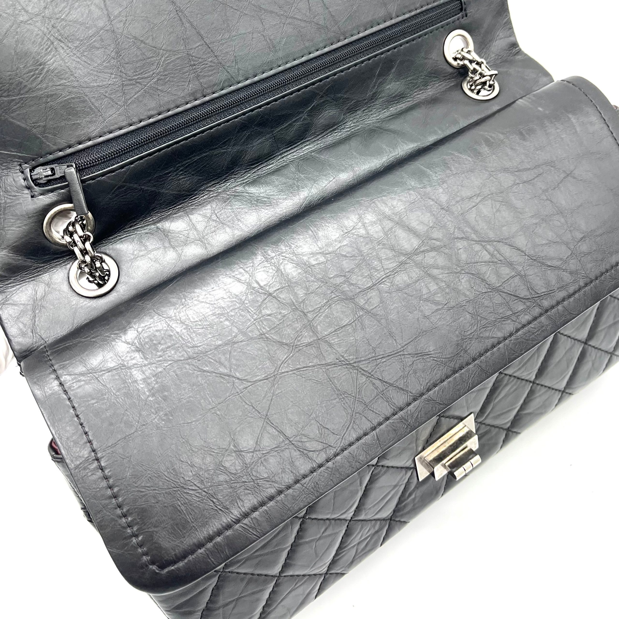 Chanel Aged Calfskin Quilted 2.55 Reissue 226 Flap Black 2008-2009