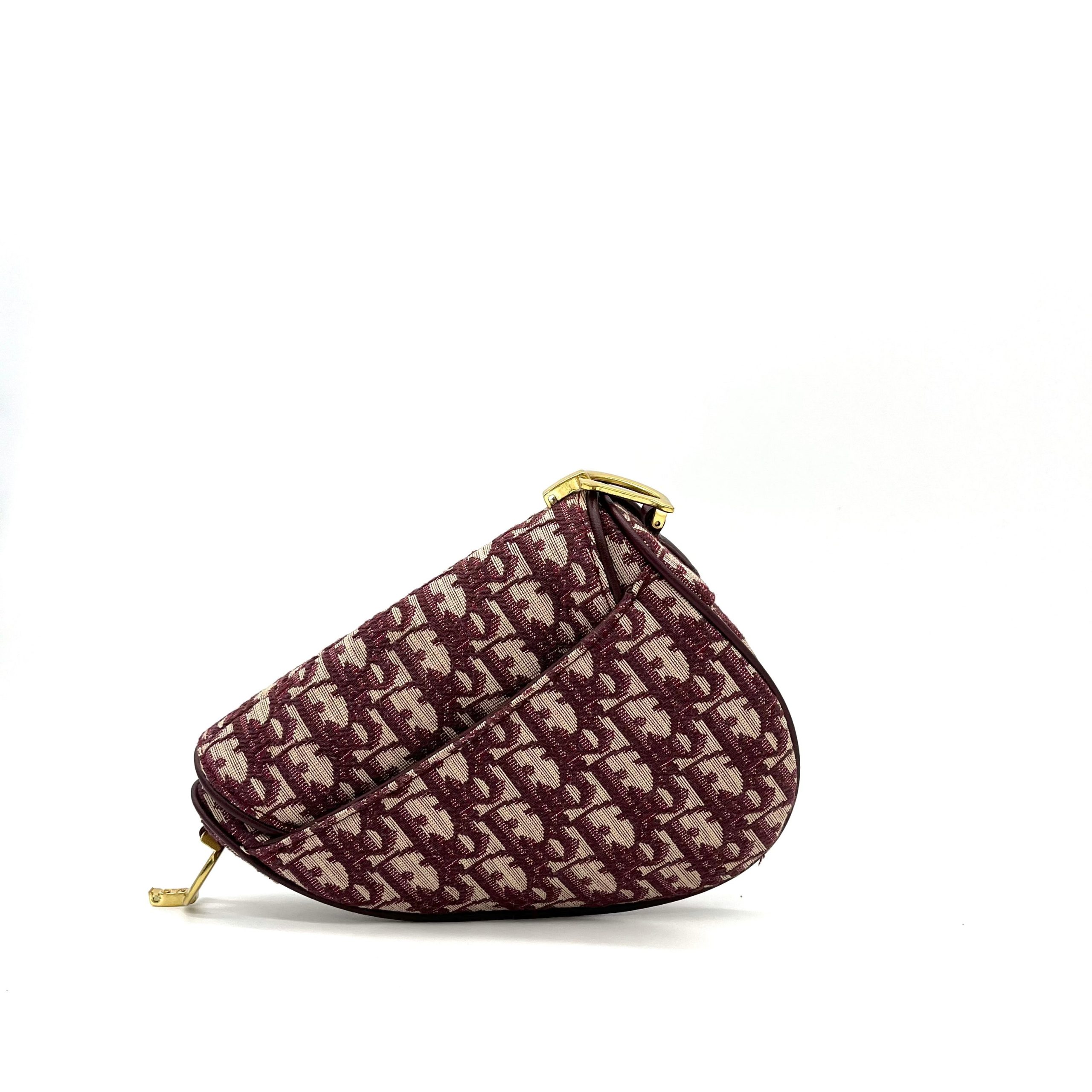 Christian Dior Oblique Mini Saddle Bag Bordeaux