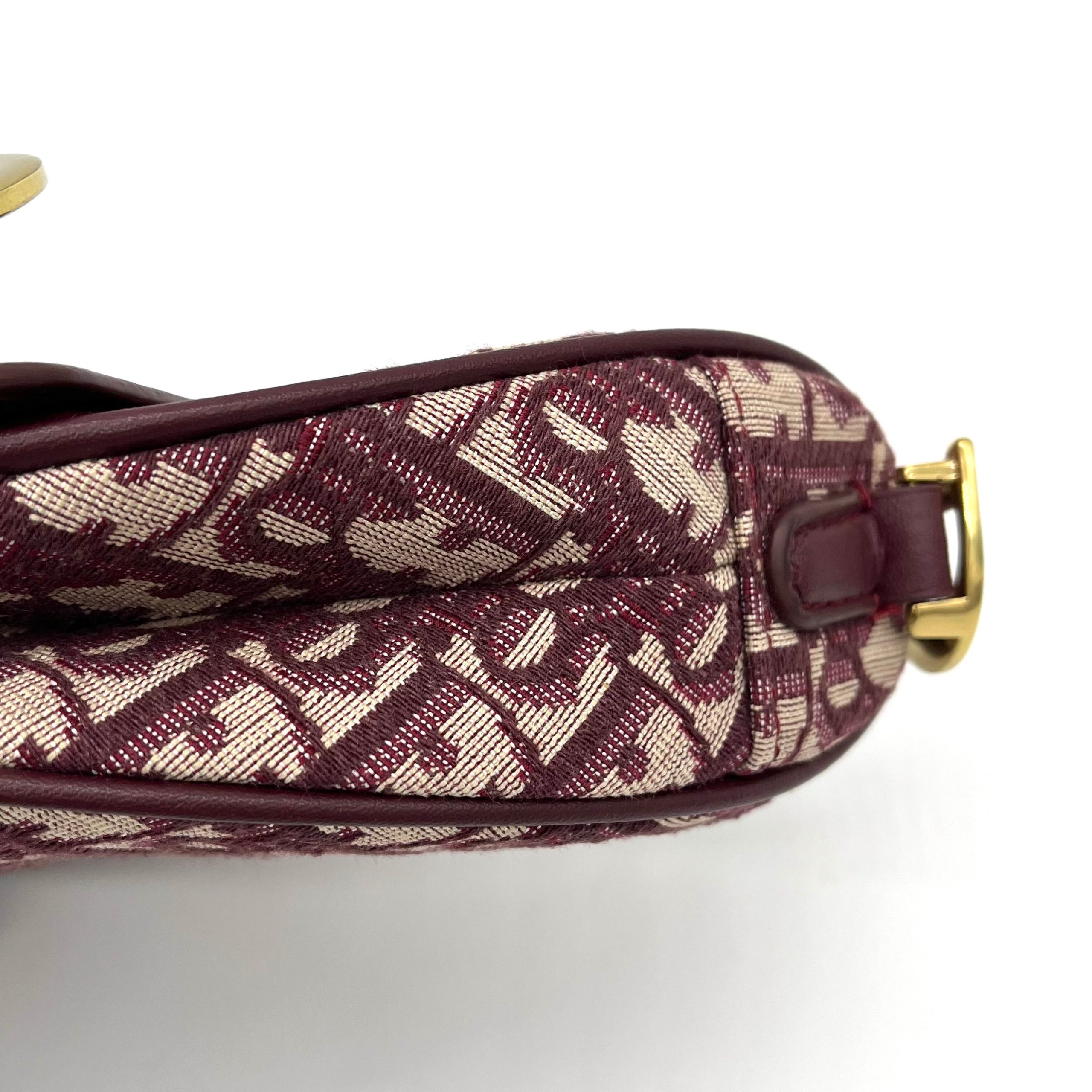 Christian Dior Oblique Mini Saddle Bag Bordeaux