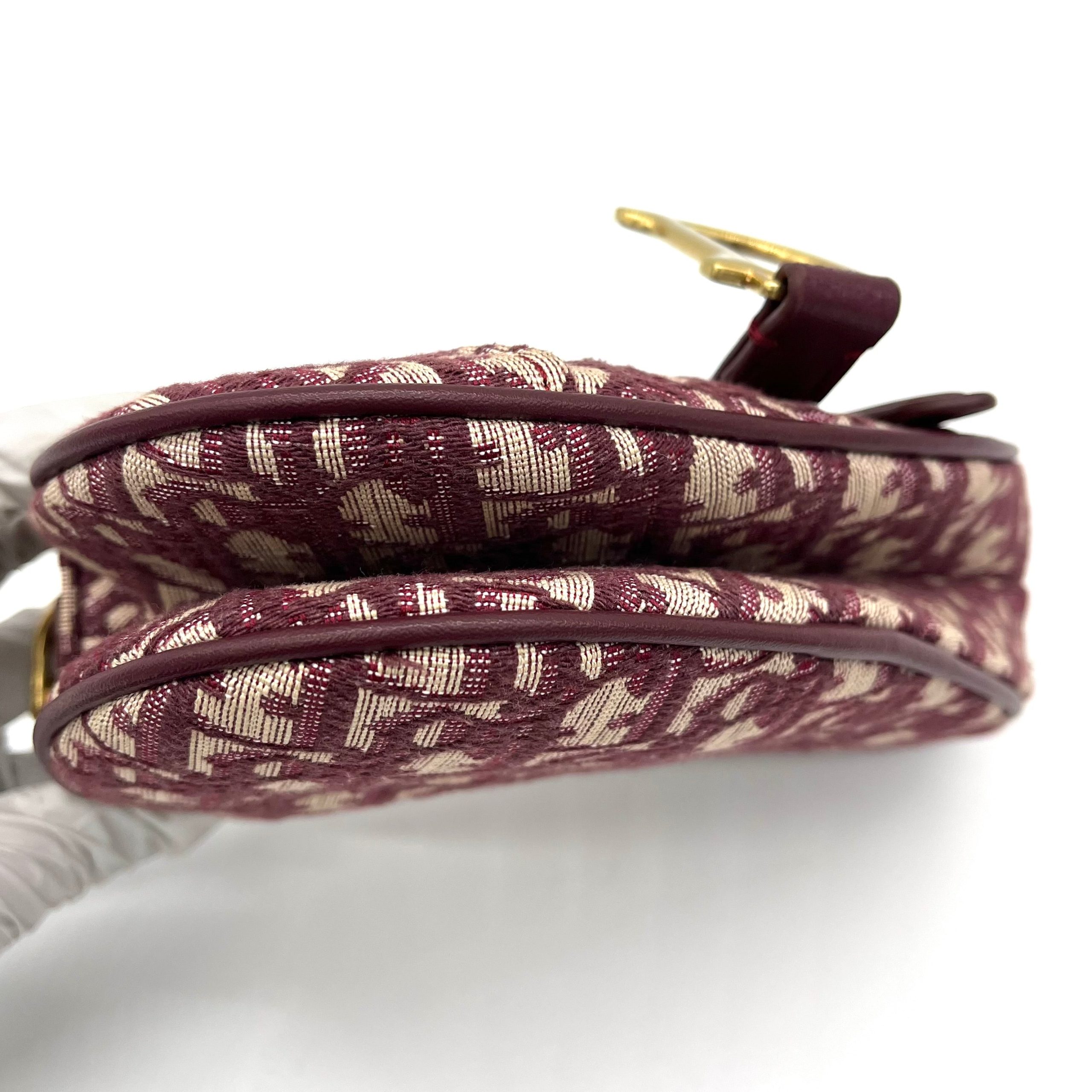 Christian Dior Oblique Mini Saddle Bag Bordeaux