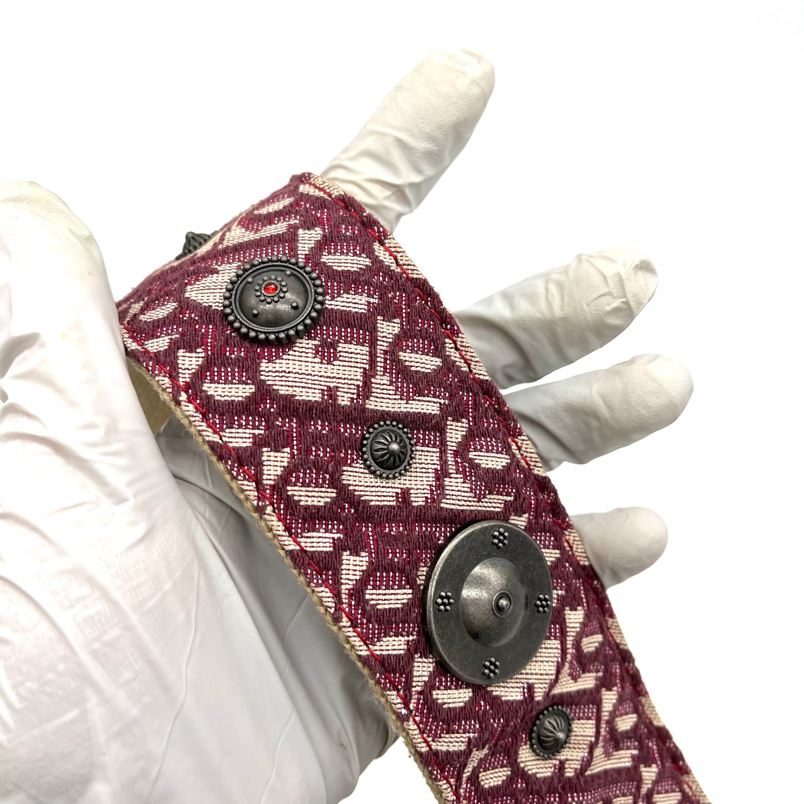 Christian Dior Oblique Mini Saddle Bag Bordeaux