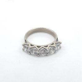 5 Diamonds & 18k White Gold Ring