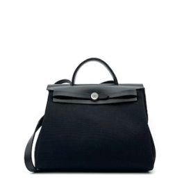 Hermes Military Toile Vache Hunter Herbag Zip PM 31 Black