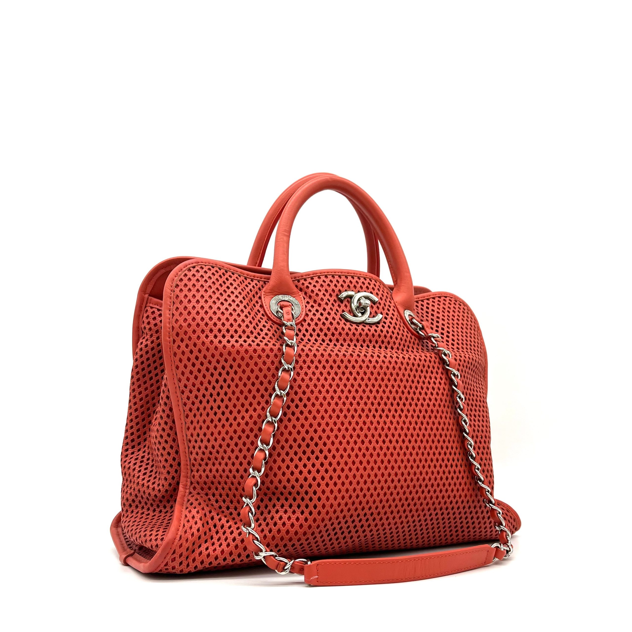 Chanel Calfskin Perforated Up In The Air Tote Red 2012-2013
