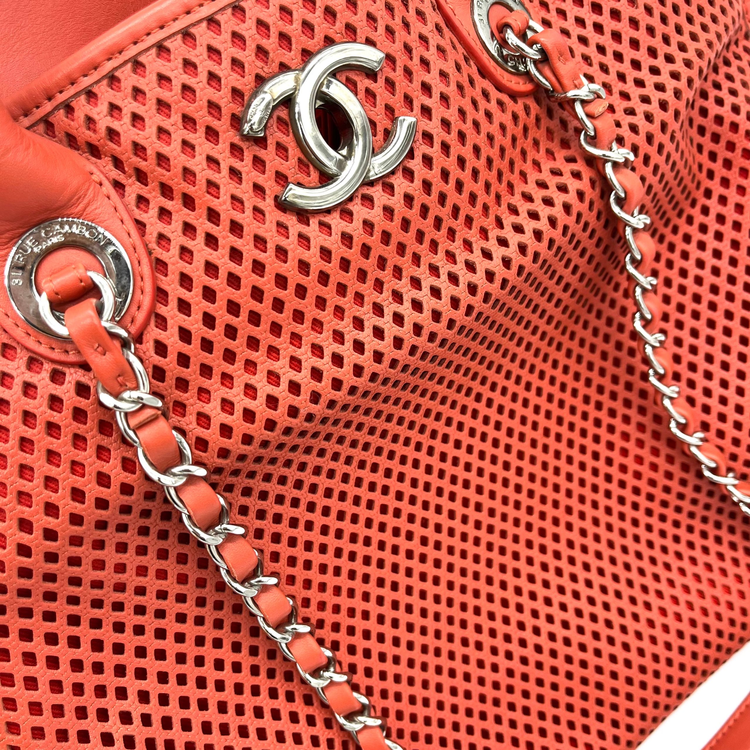 Chanel Calfskin Perforated Up In The Air Tote Red 2012-2013