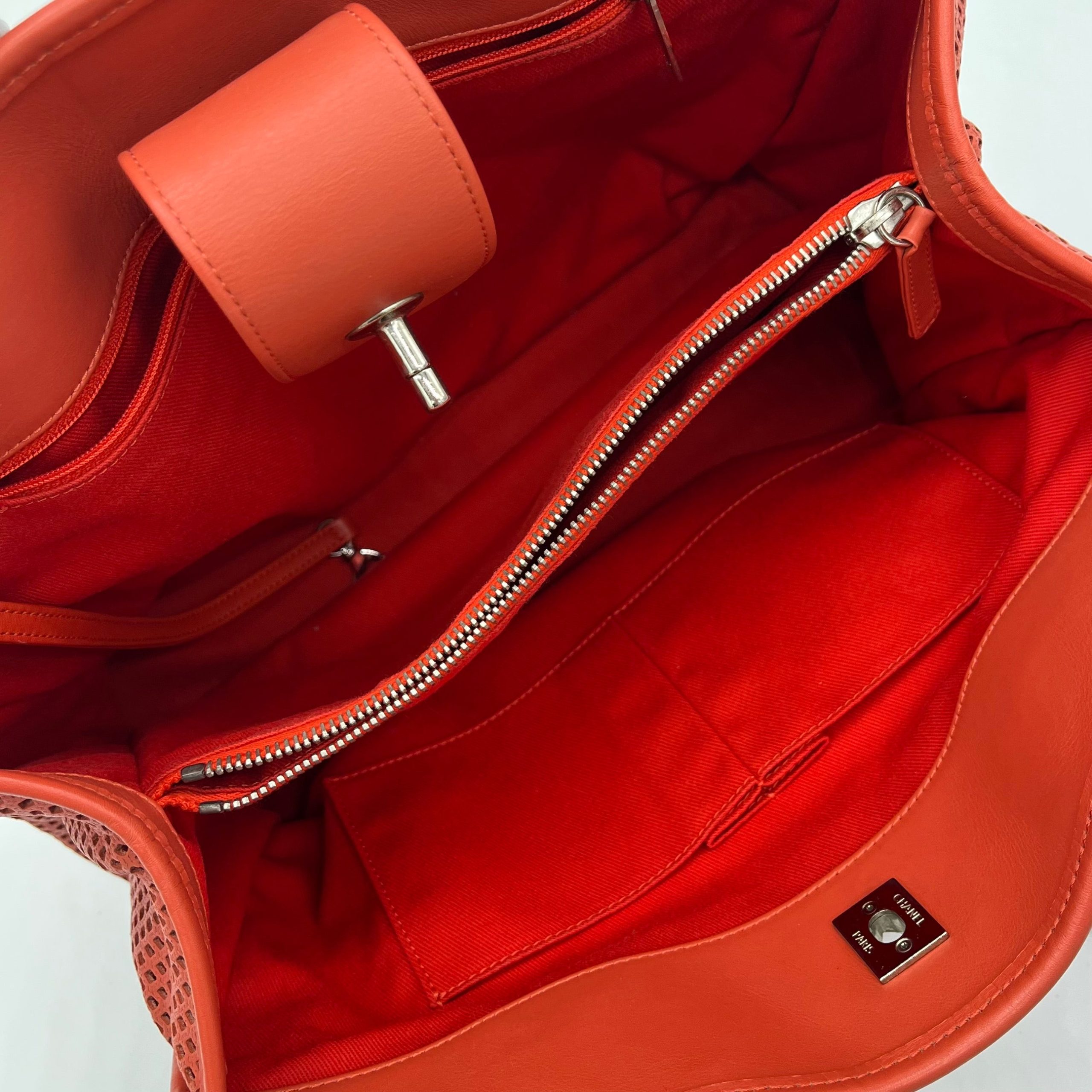 Chanel Calfskin Perforated Up In The Air Tote Red 2012-2013