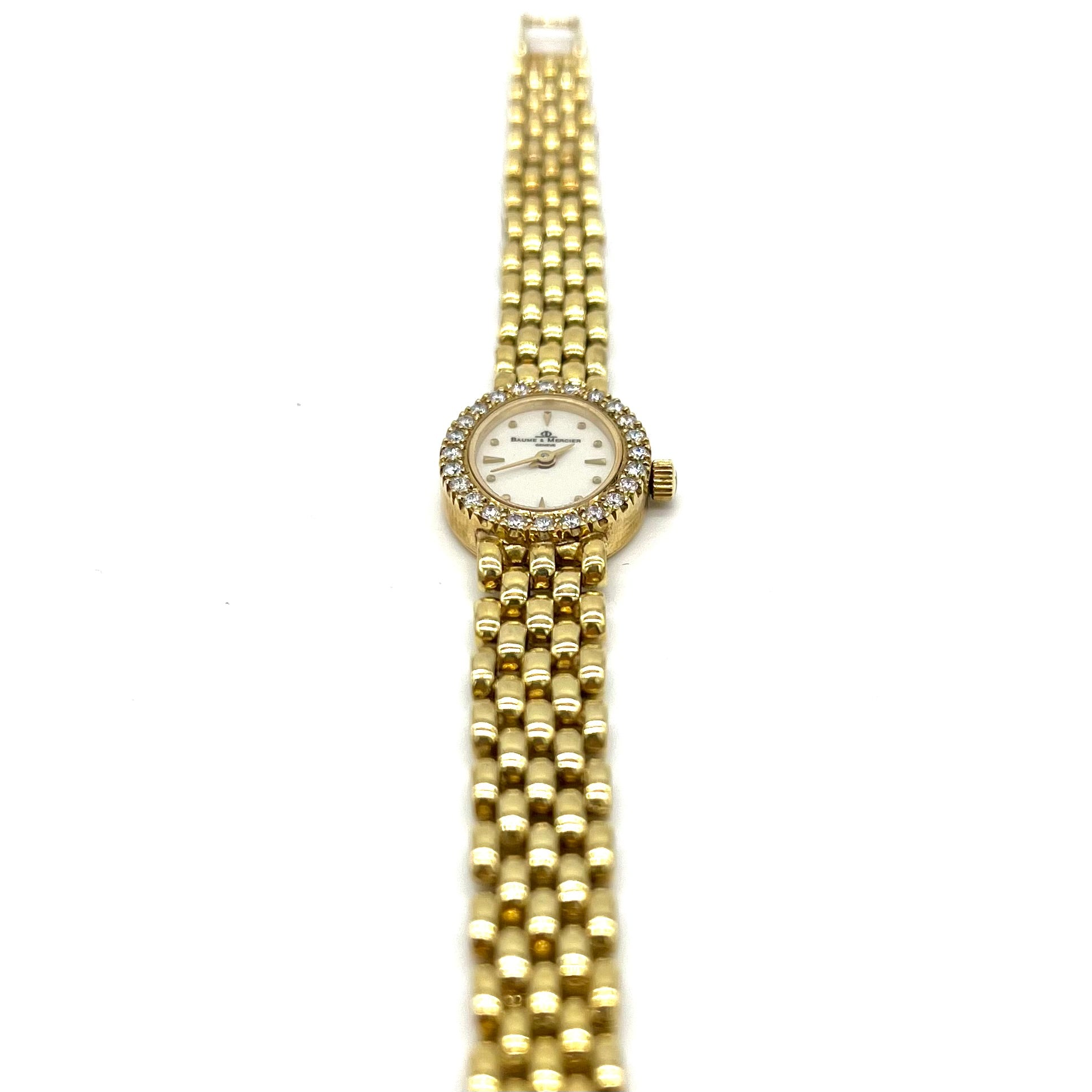 14K Yellow Gold Baume & Mercier 14K Yellow Gold Watch With Diamond Bezel