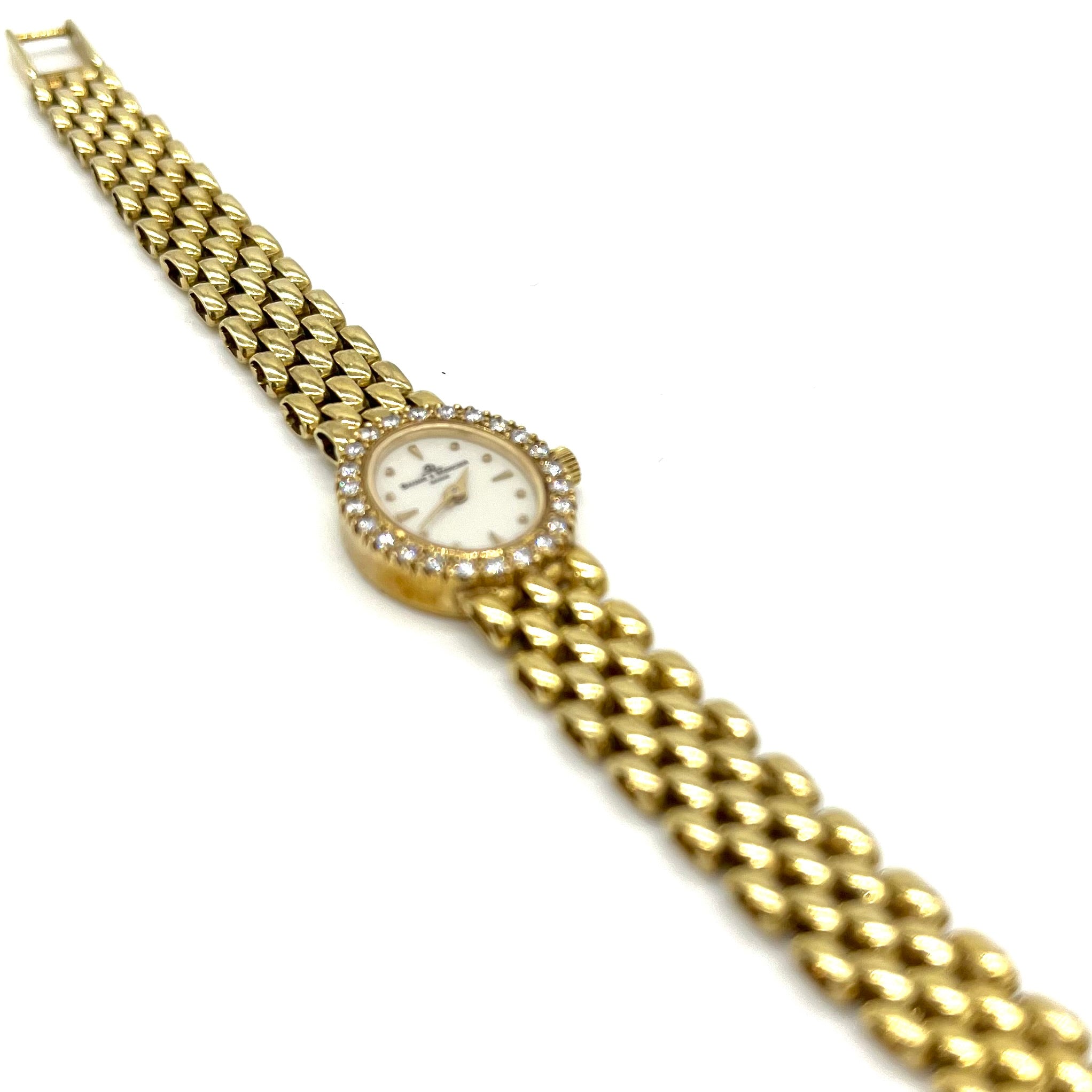 14K Yellow Gold Baume & Mercier 14K Yellow Gold Watch With Diamond Bezel