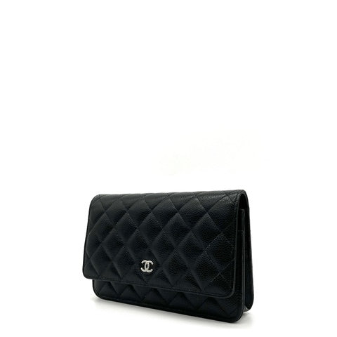 Chanel Caviar Quilted Wallet on Chain WOC Black