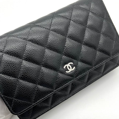 Chanel Caviar Quilted Wallet on Chain WOC Black