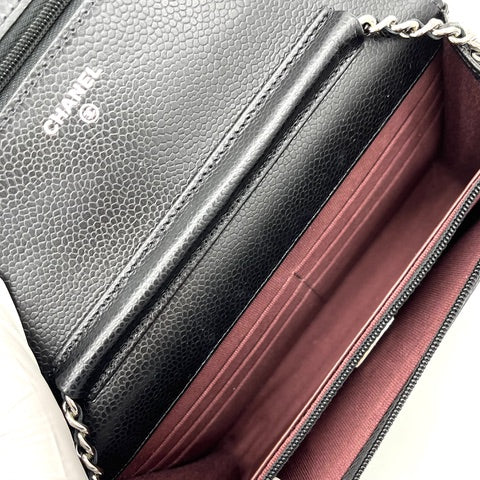 Chanel Caviar Quilted Wallet on Chain WOC Black