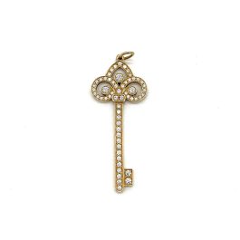 Tiffany Keys Fleur de Lis Key Pendant Yellow Gold Large and Mini Set