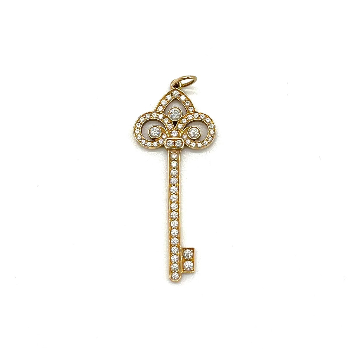 Tiffany Keys Fleur de Lis Key Pendant Yellow Gold Large and Mini Set