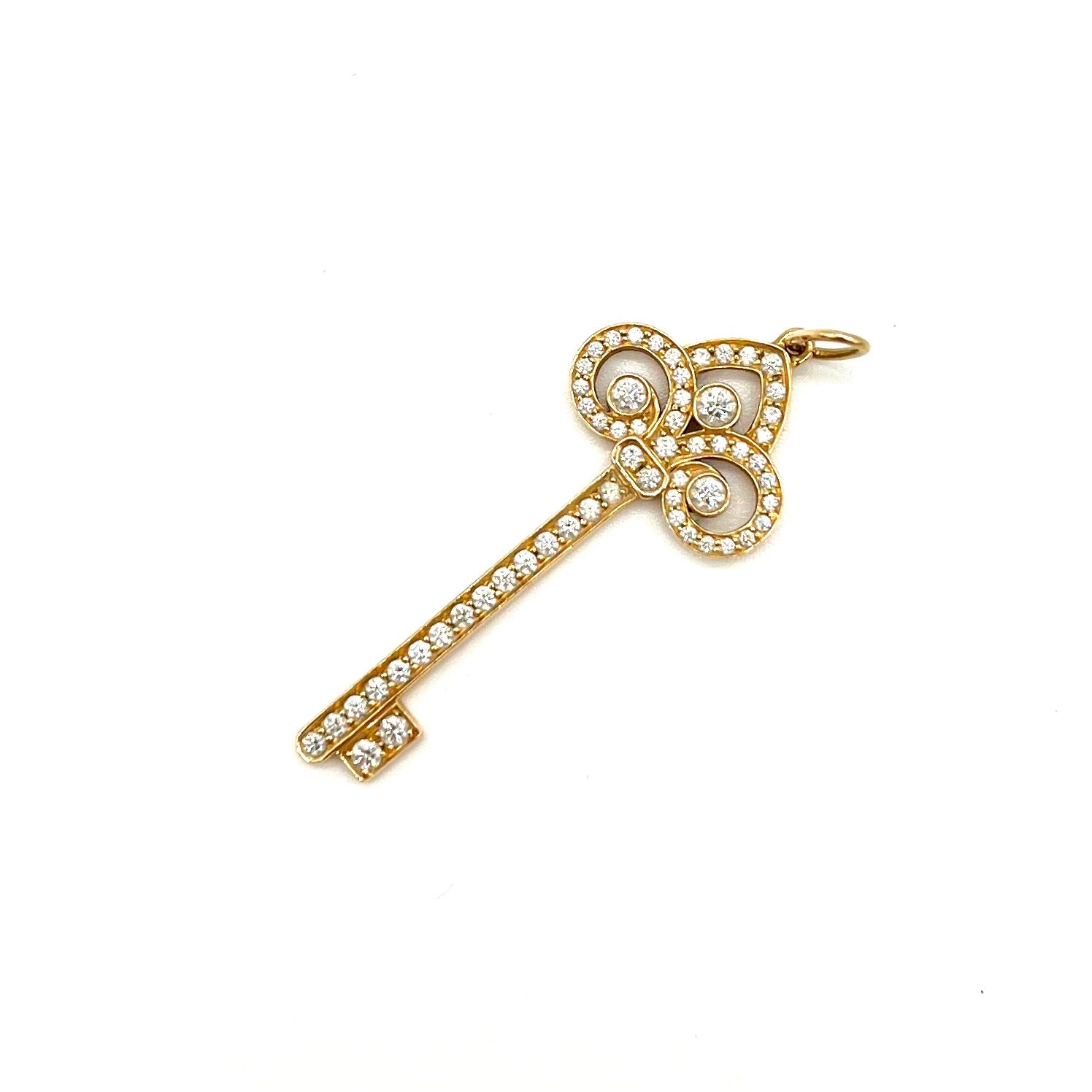 Tiffany Keys Fleur de Lis Key Pendant Yellow Gold Large and Mini Set