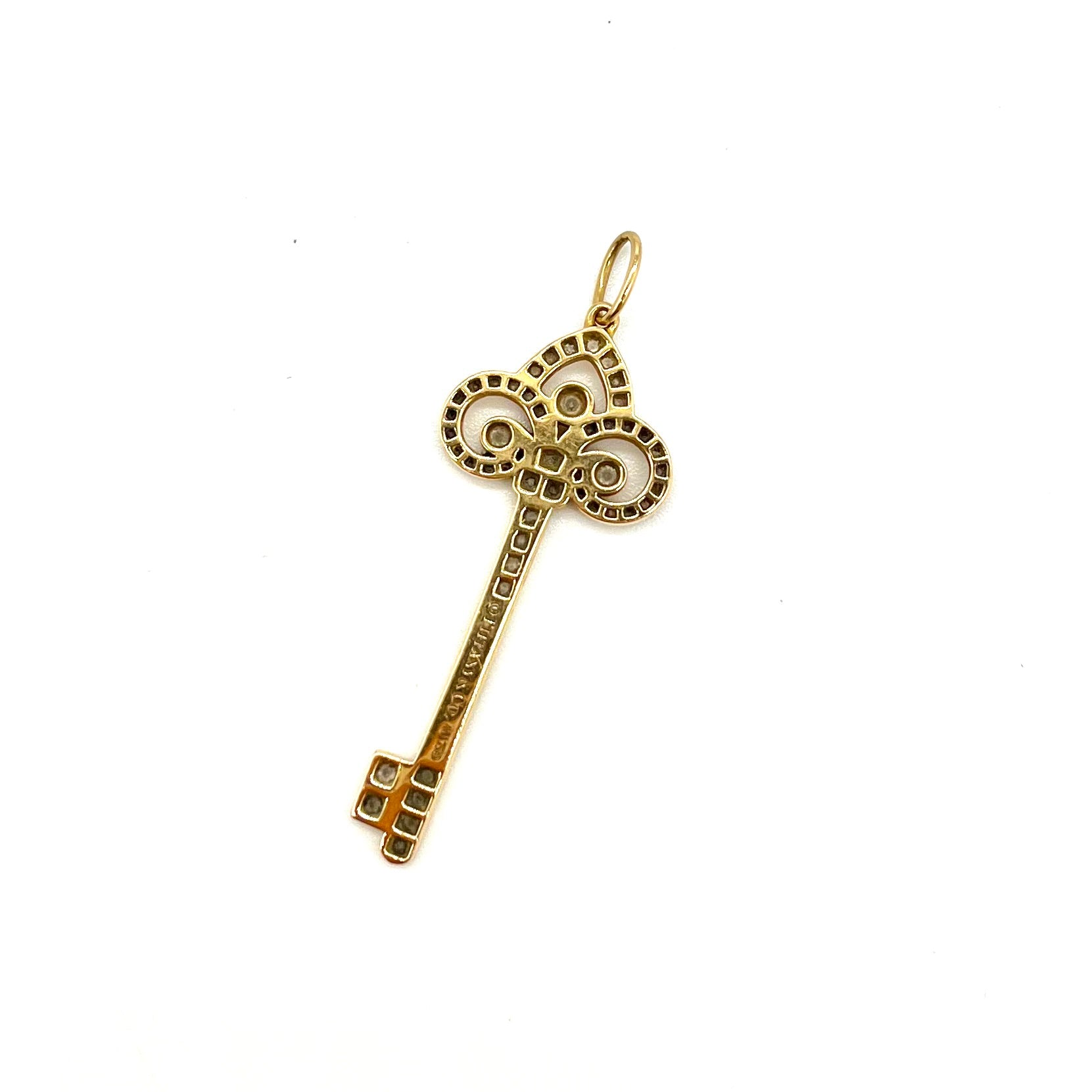 Tiffany Keys Fleur de Lis Key Pendant Yellow Gold Large and Mini Set