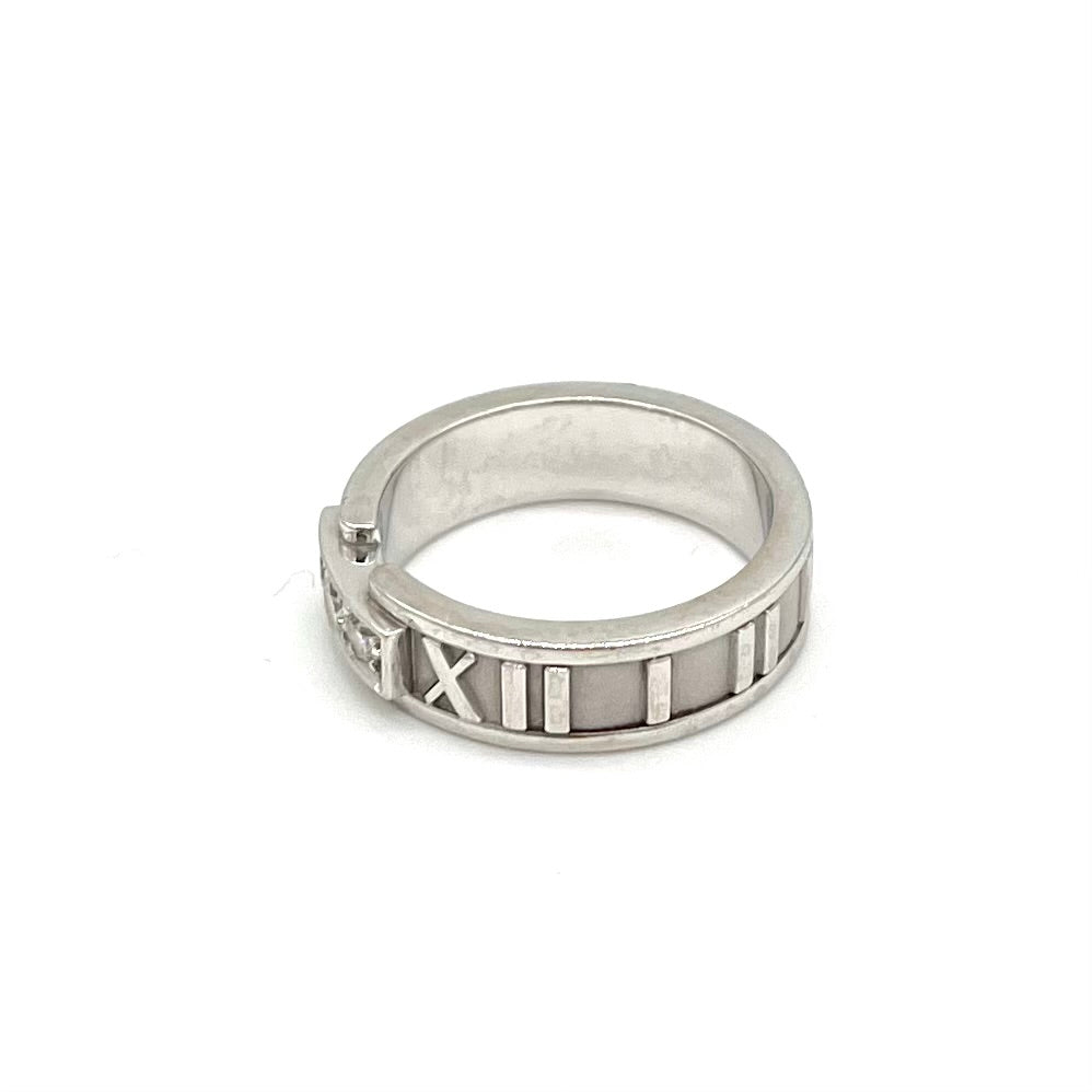 Tiffany & Co Atlas Diamond Ring 18Kt White Gold 0.15Ct Size 6