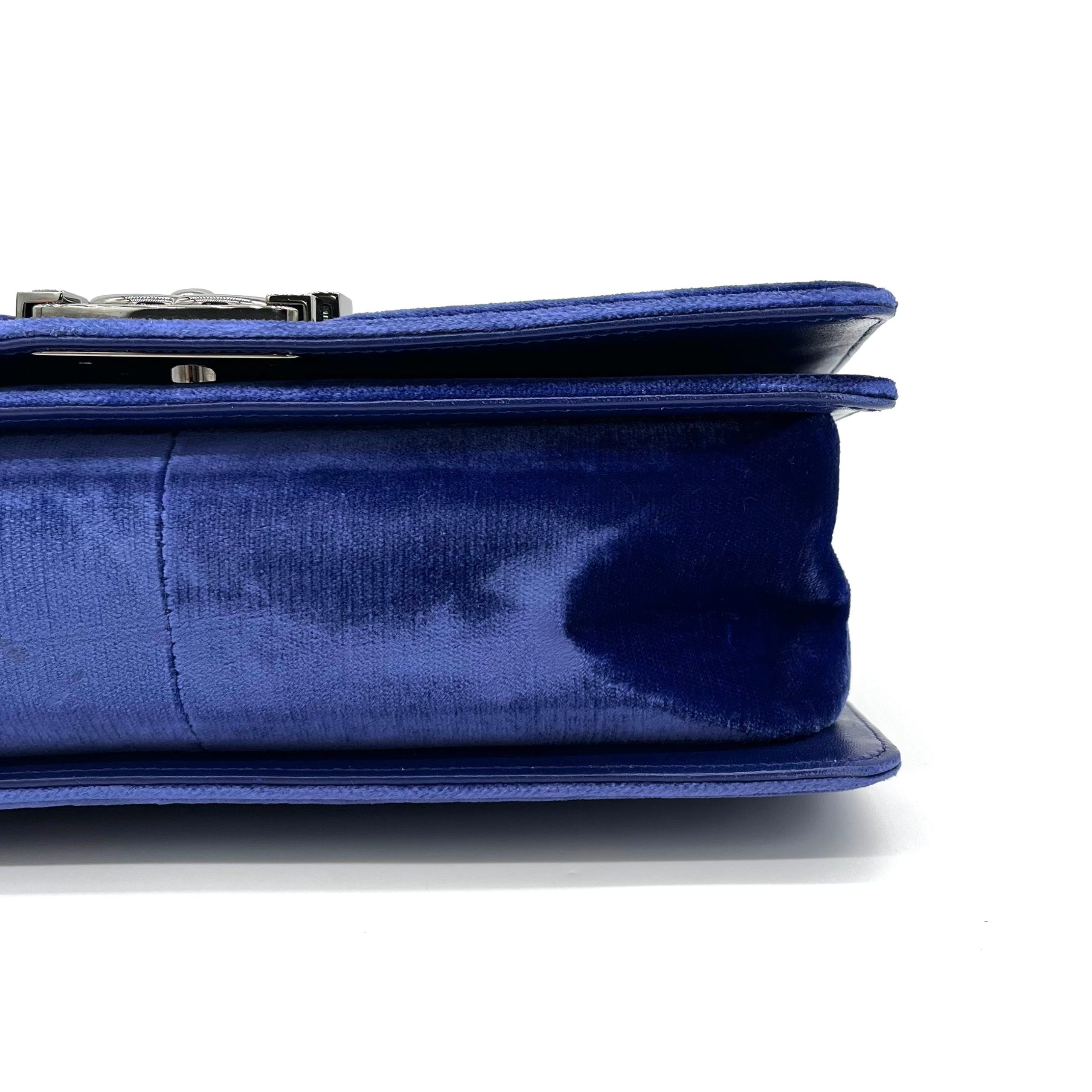 Chanel Medium Quilted Velvet Boy Flap Crossbody Bag 2015-2016