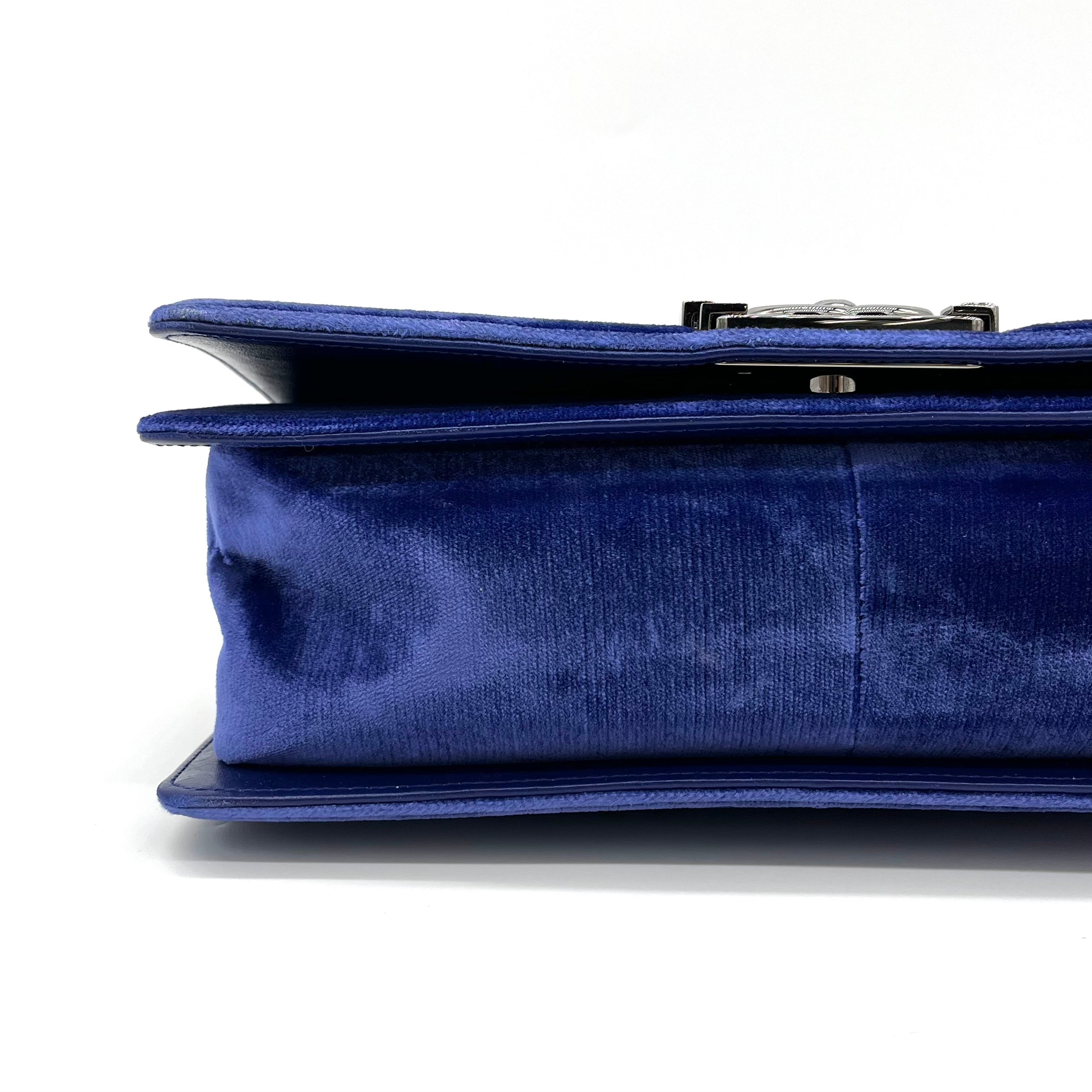 Chanel Medium Quilted Velvet Boy Flap Crossbody Bag 2015-2016