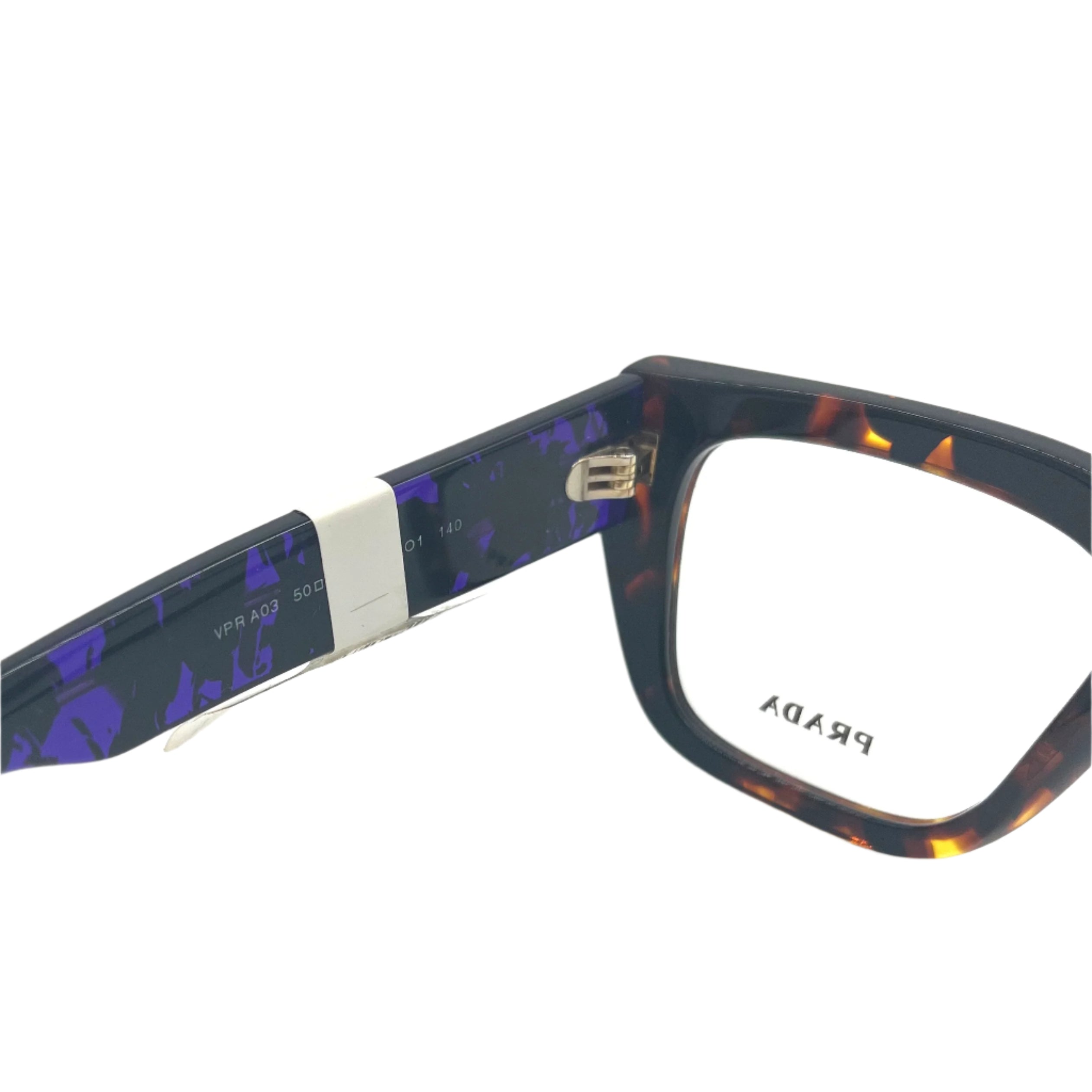 PRADA VPR A03 14O-1O1 50-18 140 Havana & Purple Tortoise Eyeglasses Frame