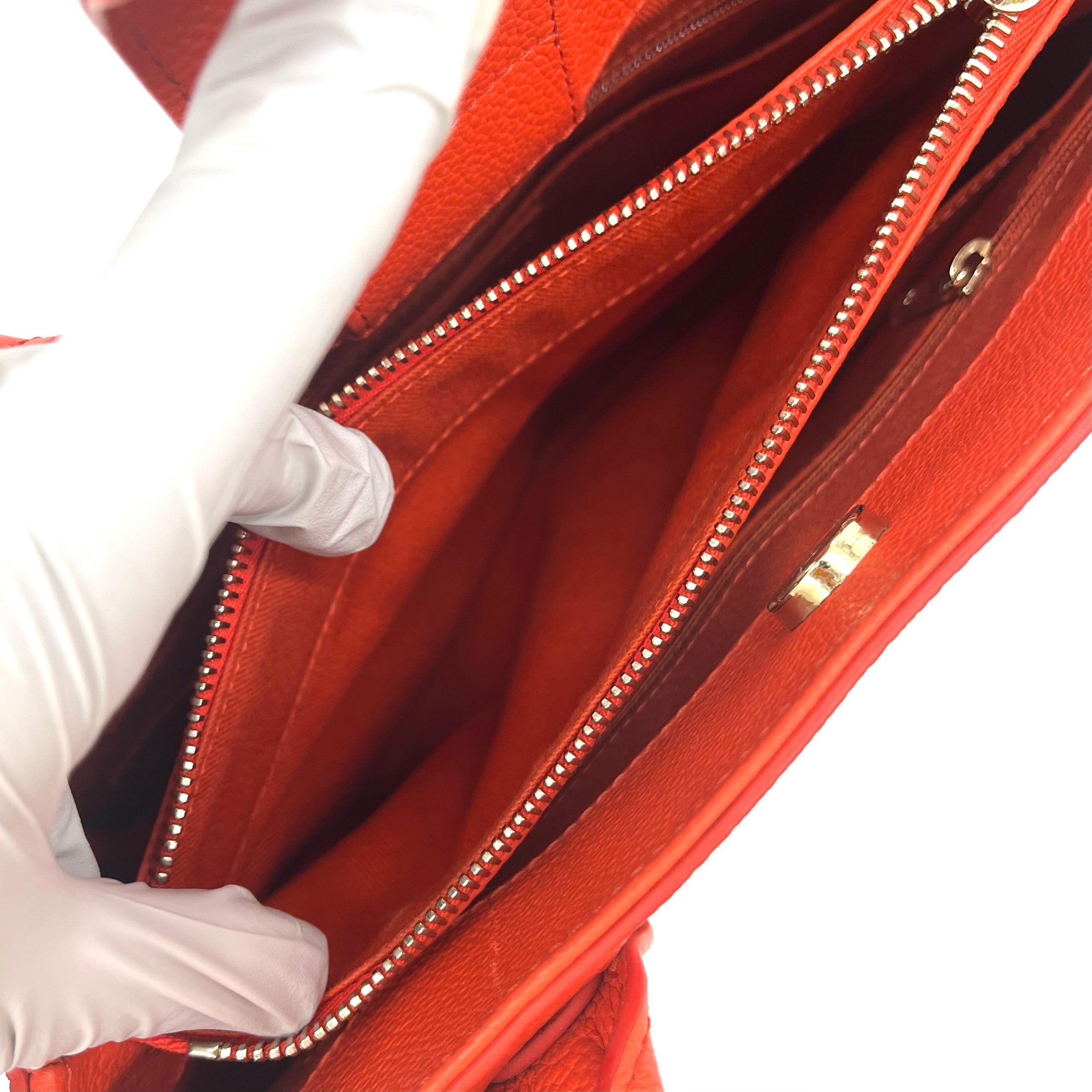 CHANEL Grained Calfskin Small Neo Executive Shopper Tote Red 2017