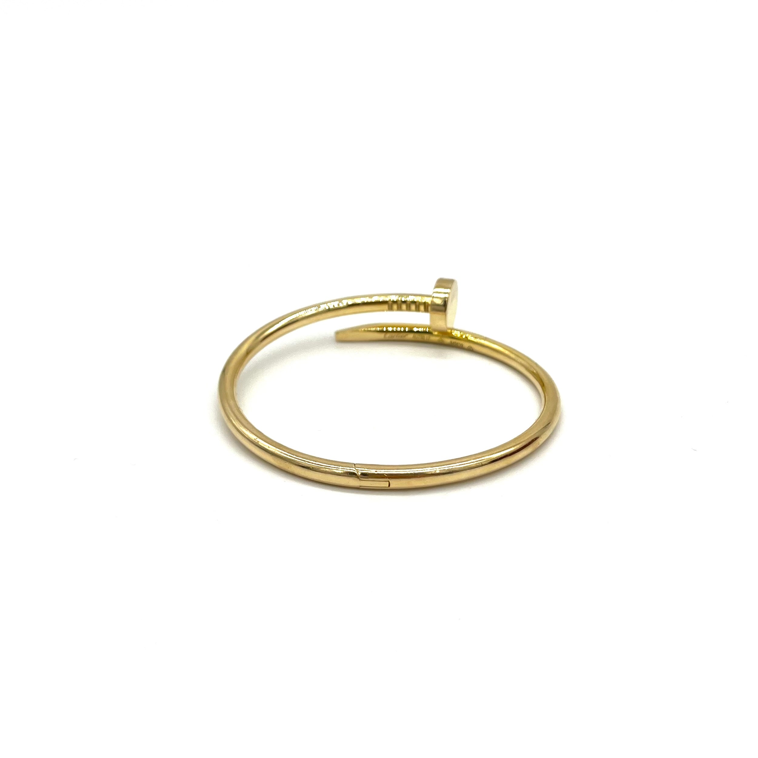 Cartier Juste un Clou bracelet, Classic model Yellow Gold Size 17