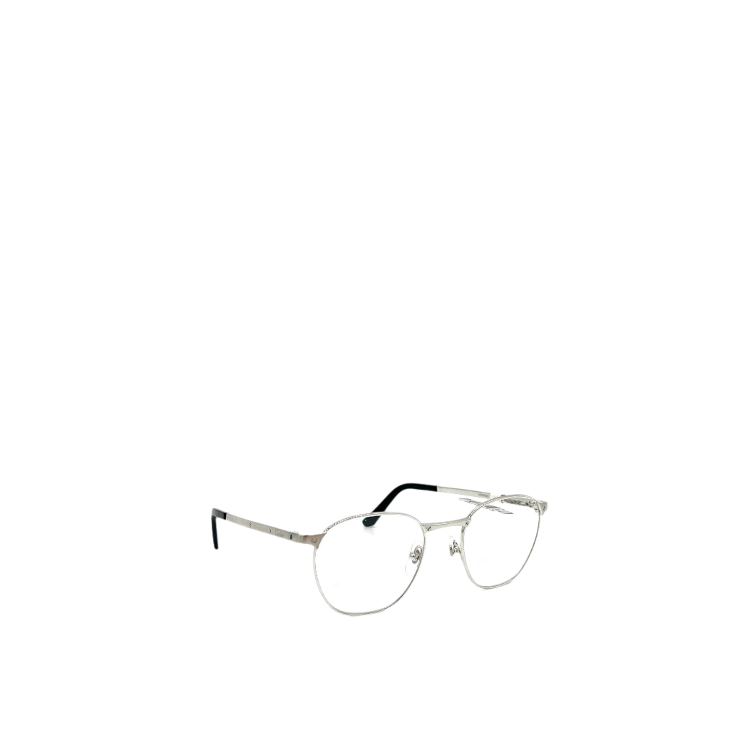 CARTIER Santos de Cartier CT3370 Silver Hardware Eyeglasses Frame