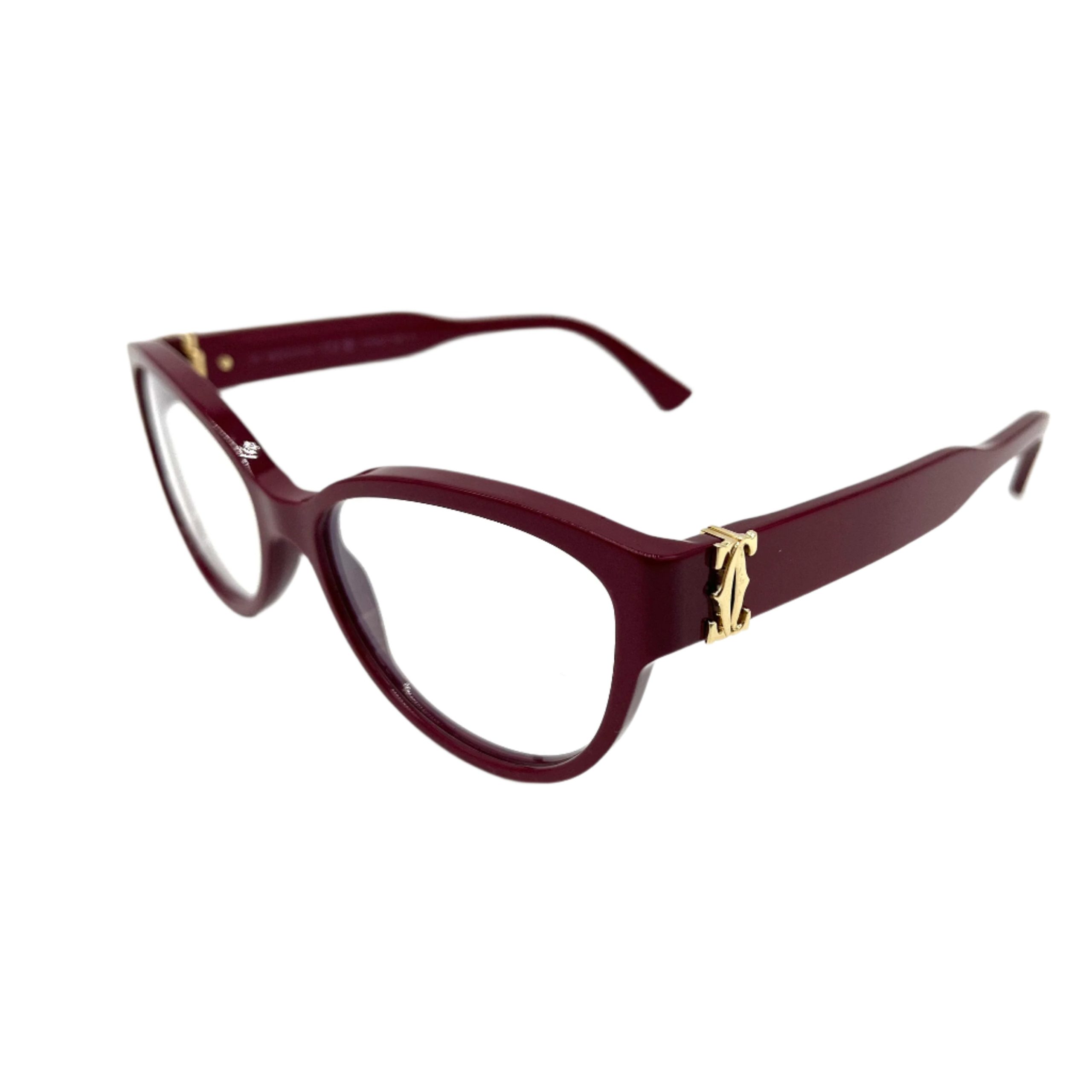 CARTIER Cat Eyeglasses CT04500 Burgundy