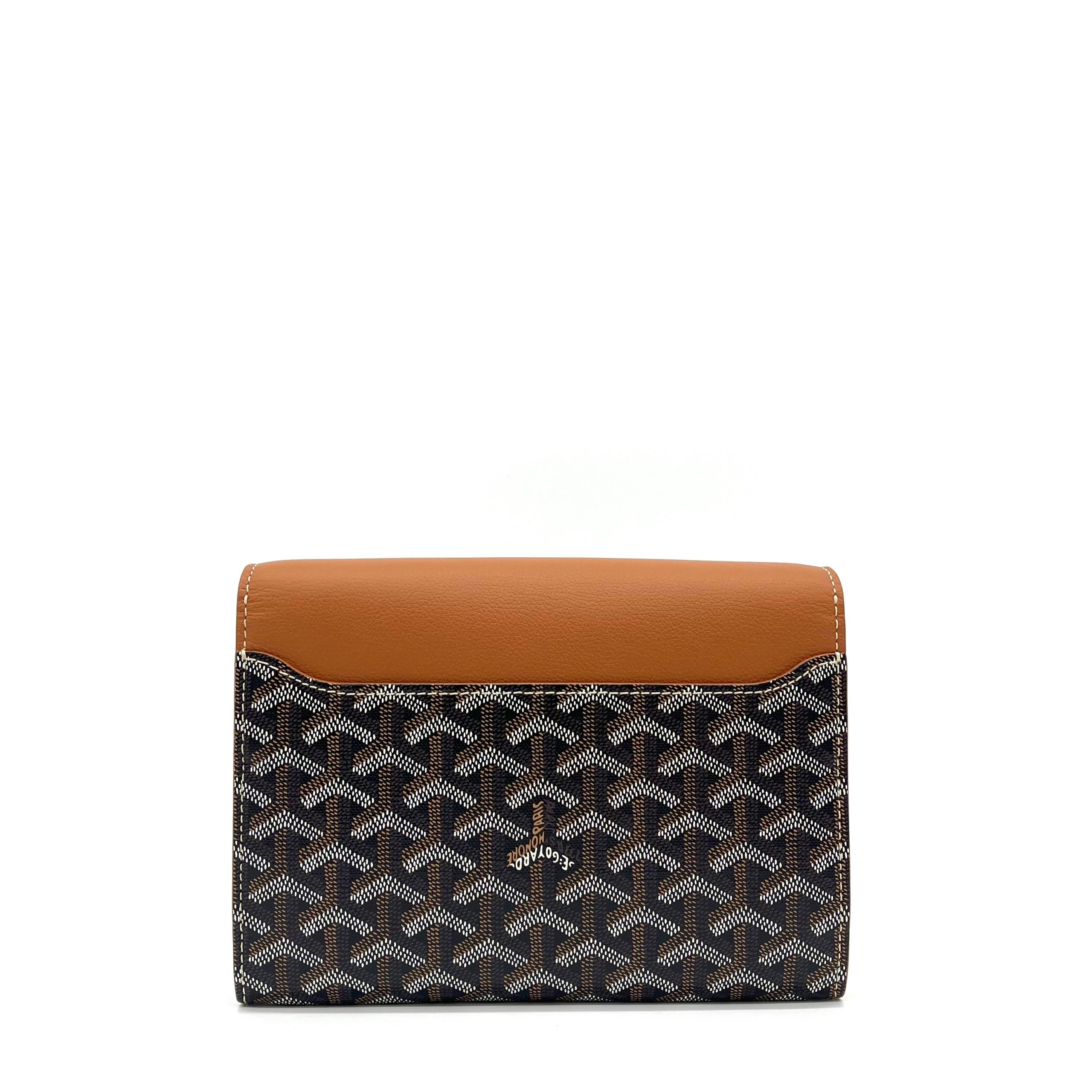 Goyard Goyardine Calfskin Chypre Wallet Pouch Black Gold