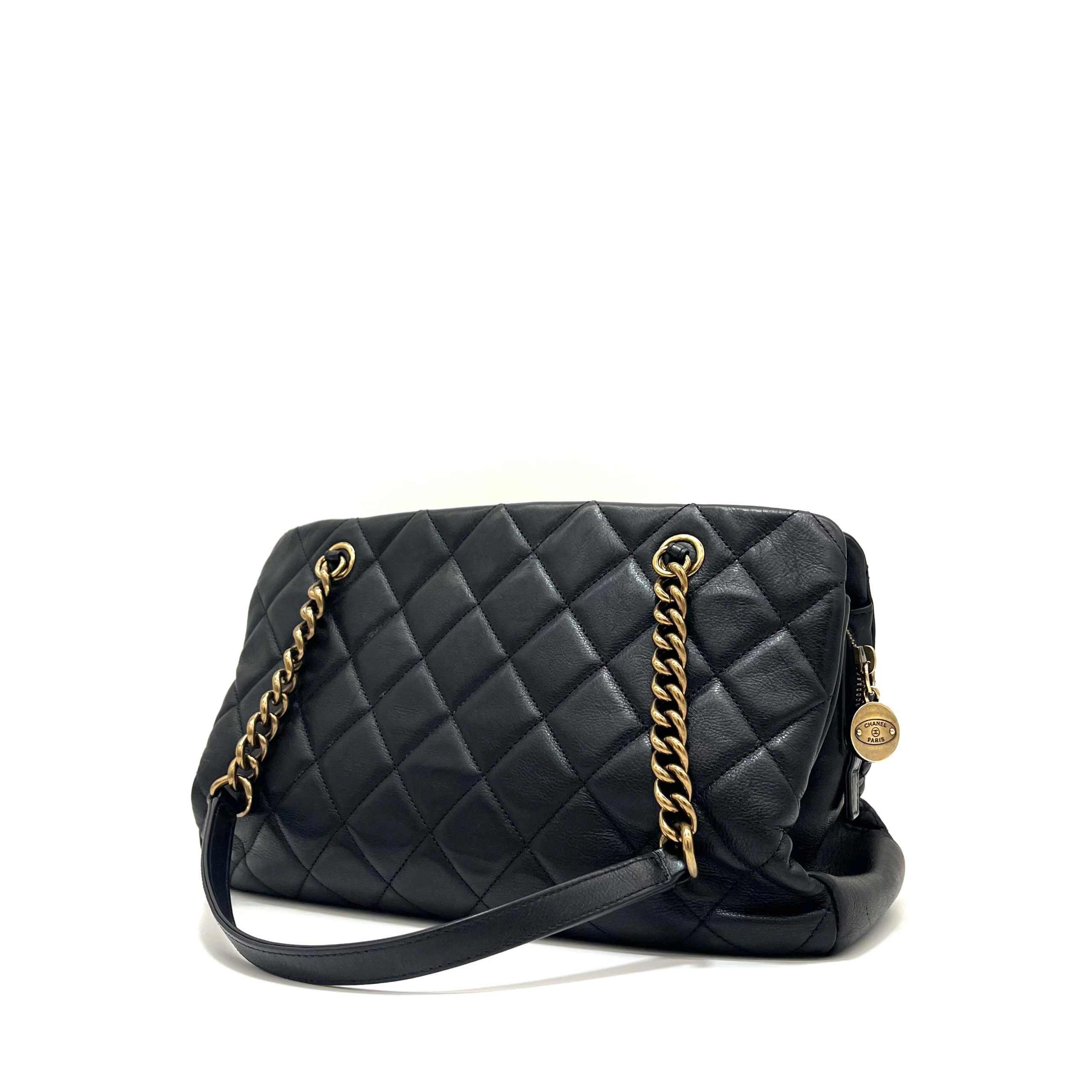 CHANEL Lambskin small Quilted Crown Tote 2013-2014