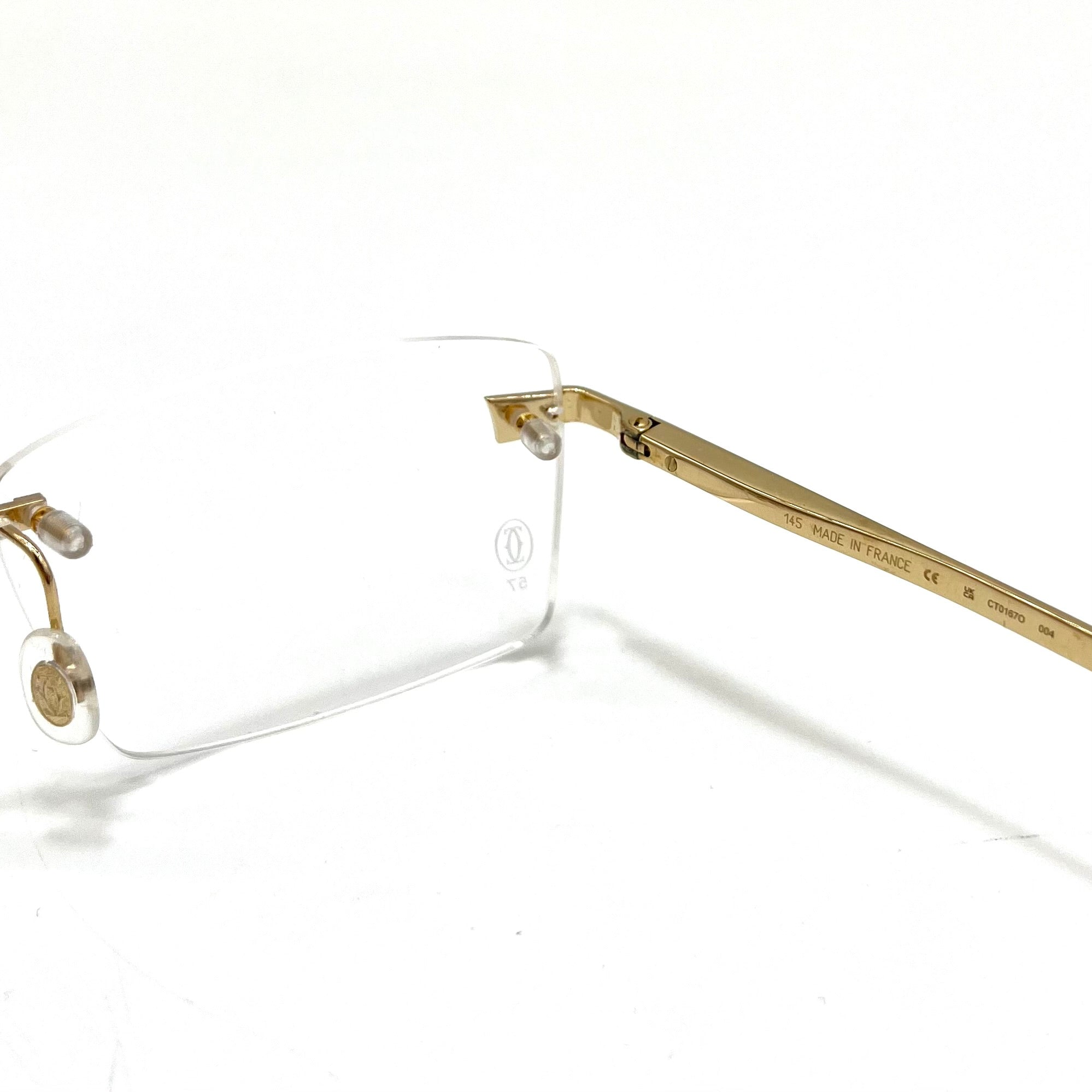 CARTIER CT0167O Eyeglasses Frame Gold Hardware