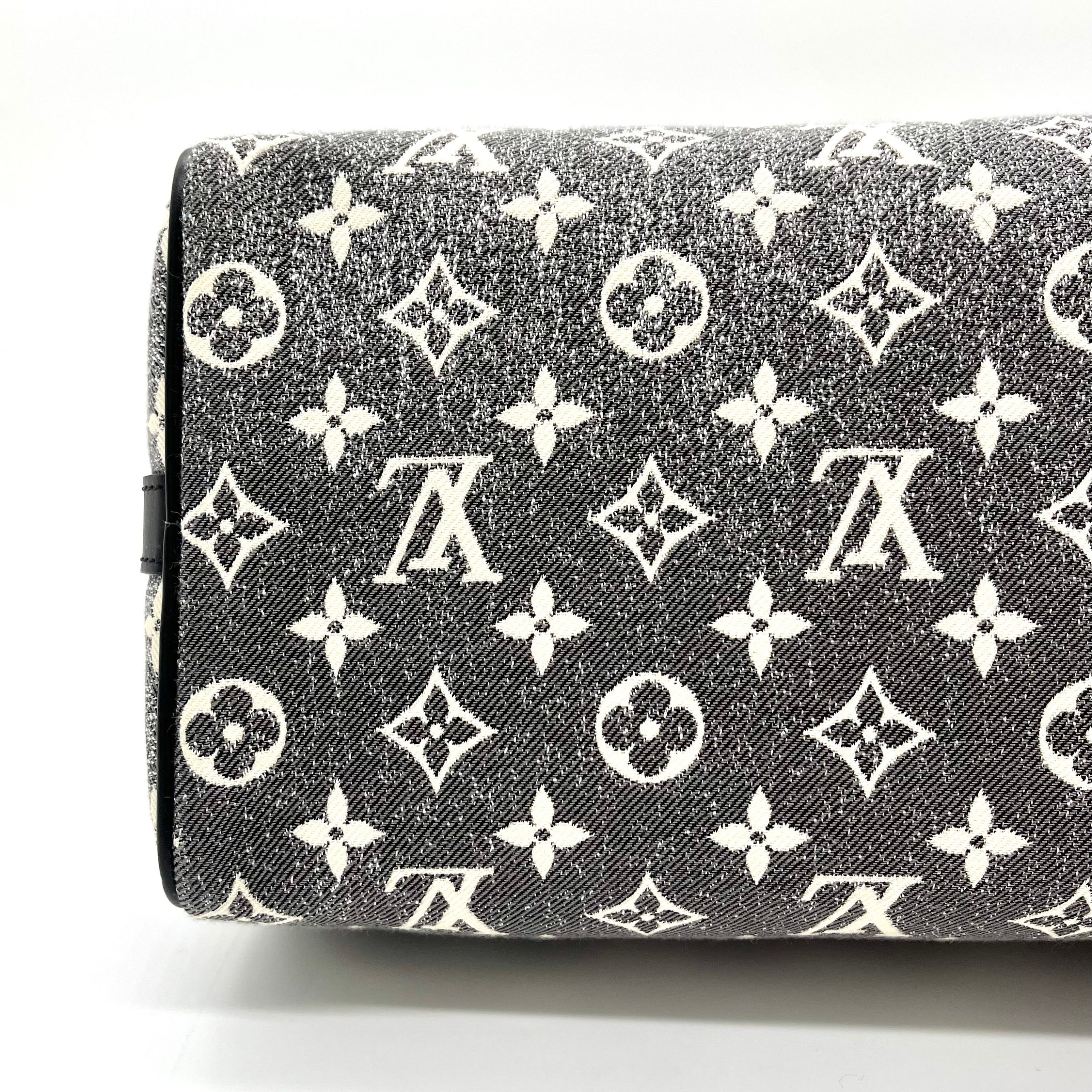 Louis Vuitton Denim Monogram Jacquard Speedy Bandouliere 25 Black