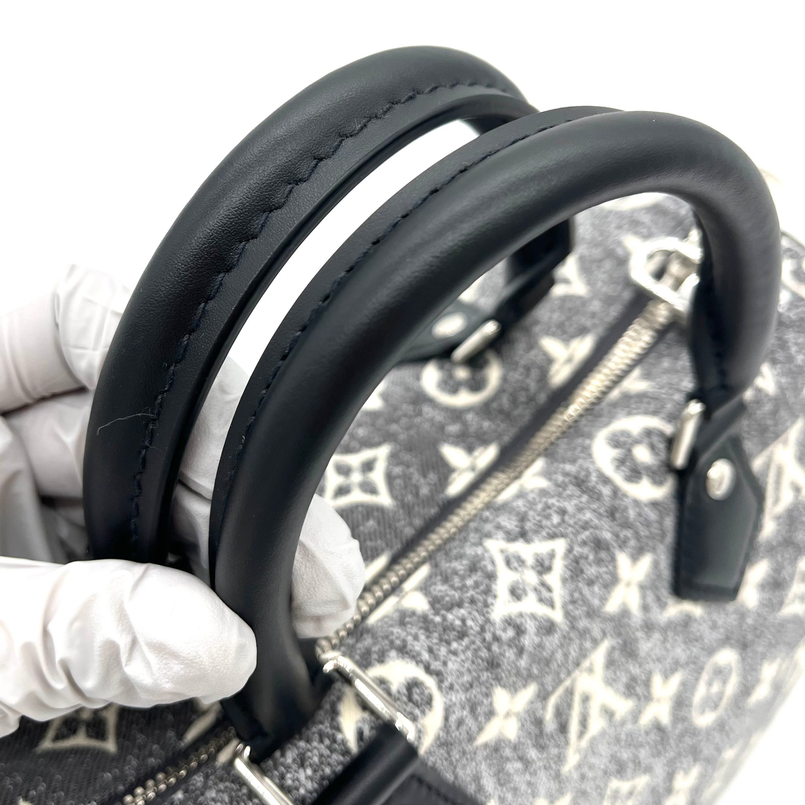 Louis Vuitton Denim Monogram Jacquard Speedy Bandouliere 25 Black