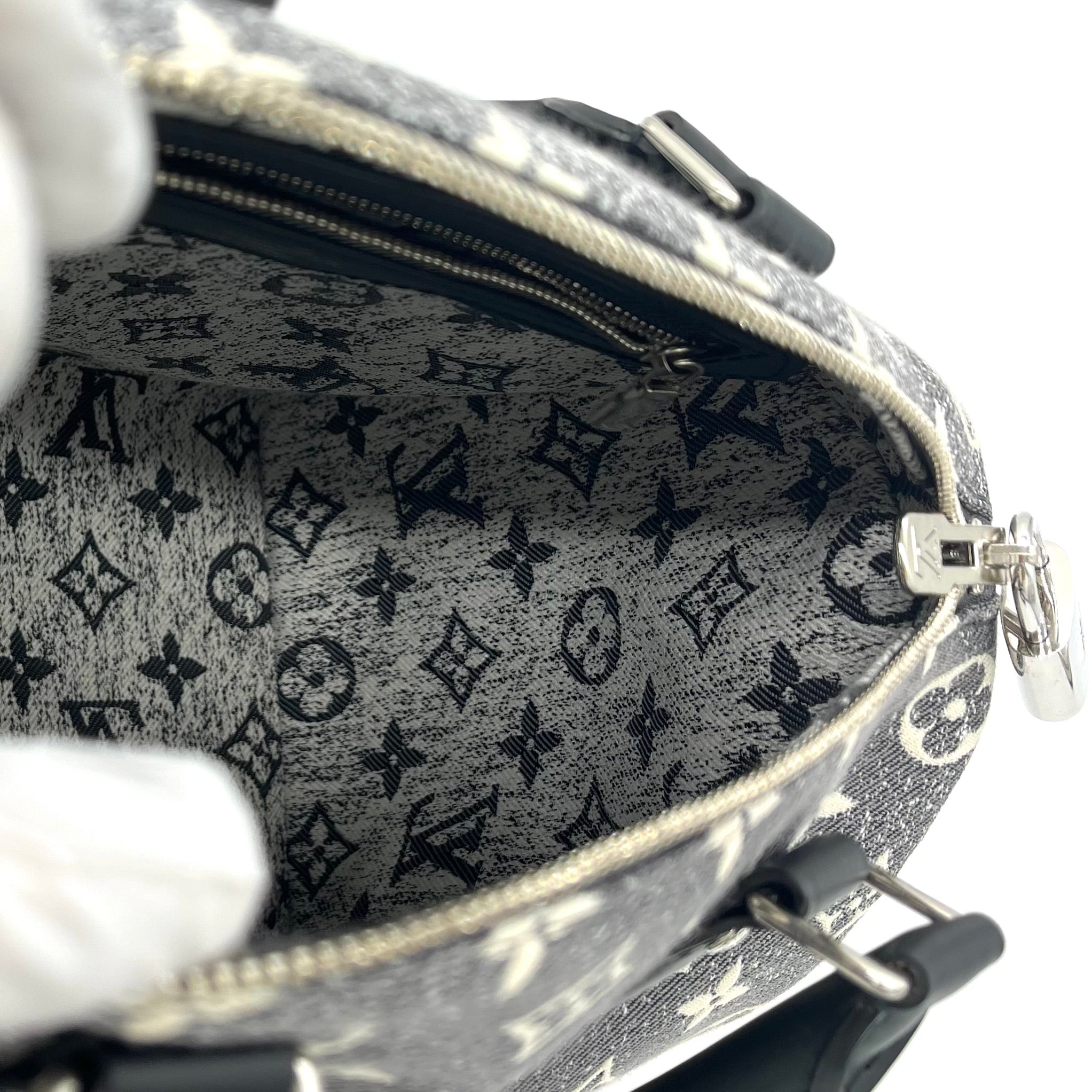 Louis Vuitton Denim Monogram Jacquard Speedy Bandouliere 25 Black