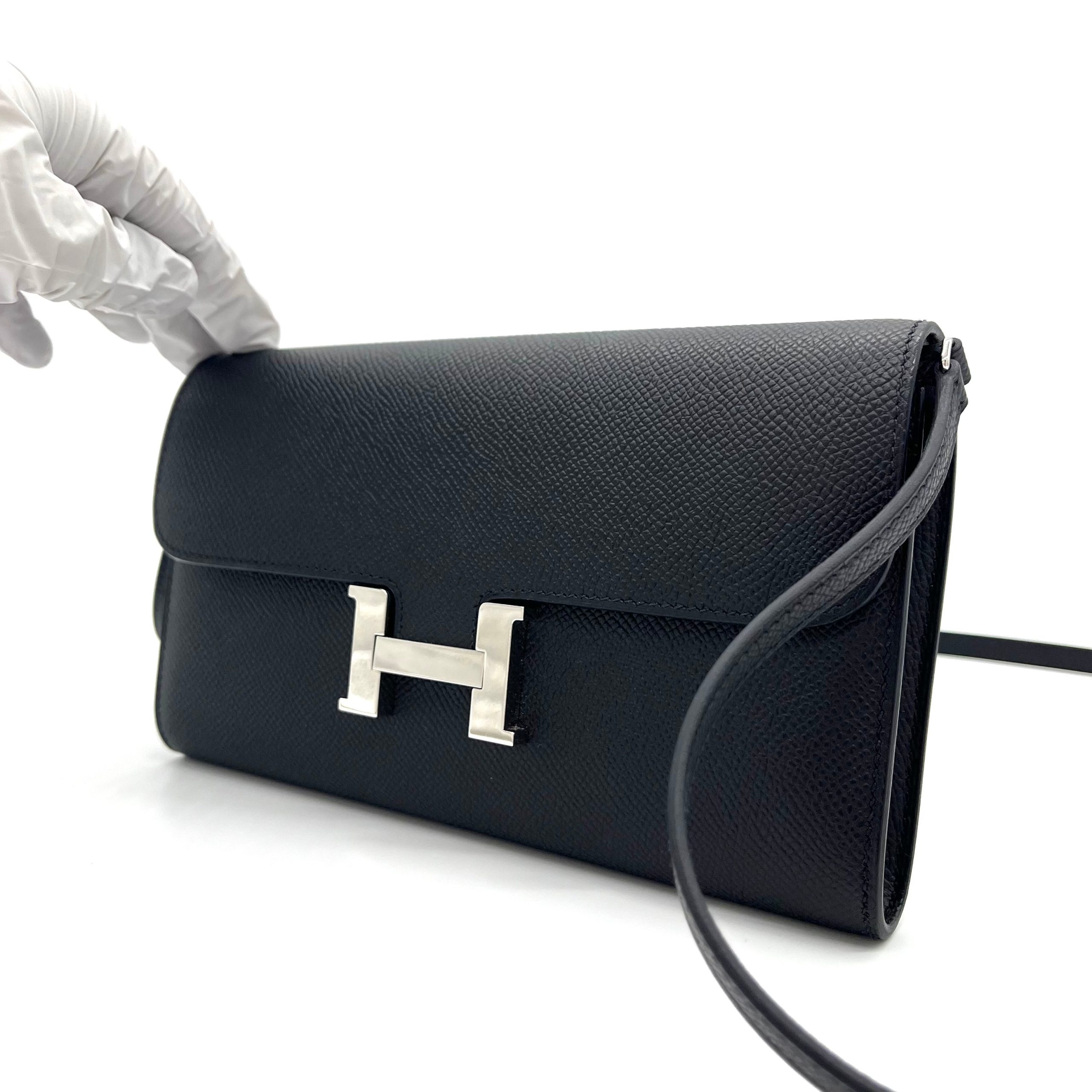 HERMES Epsom Constance Wallet To Go Black