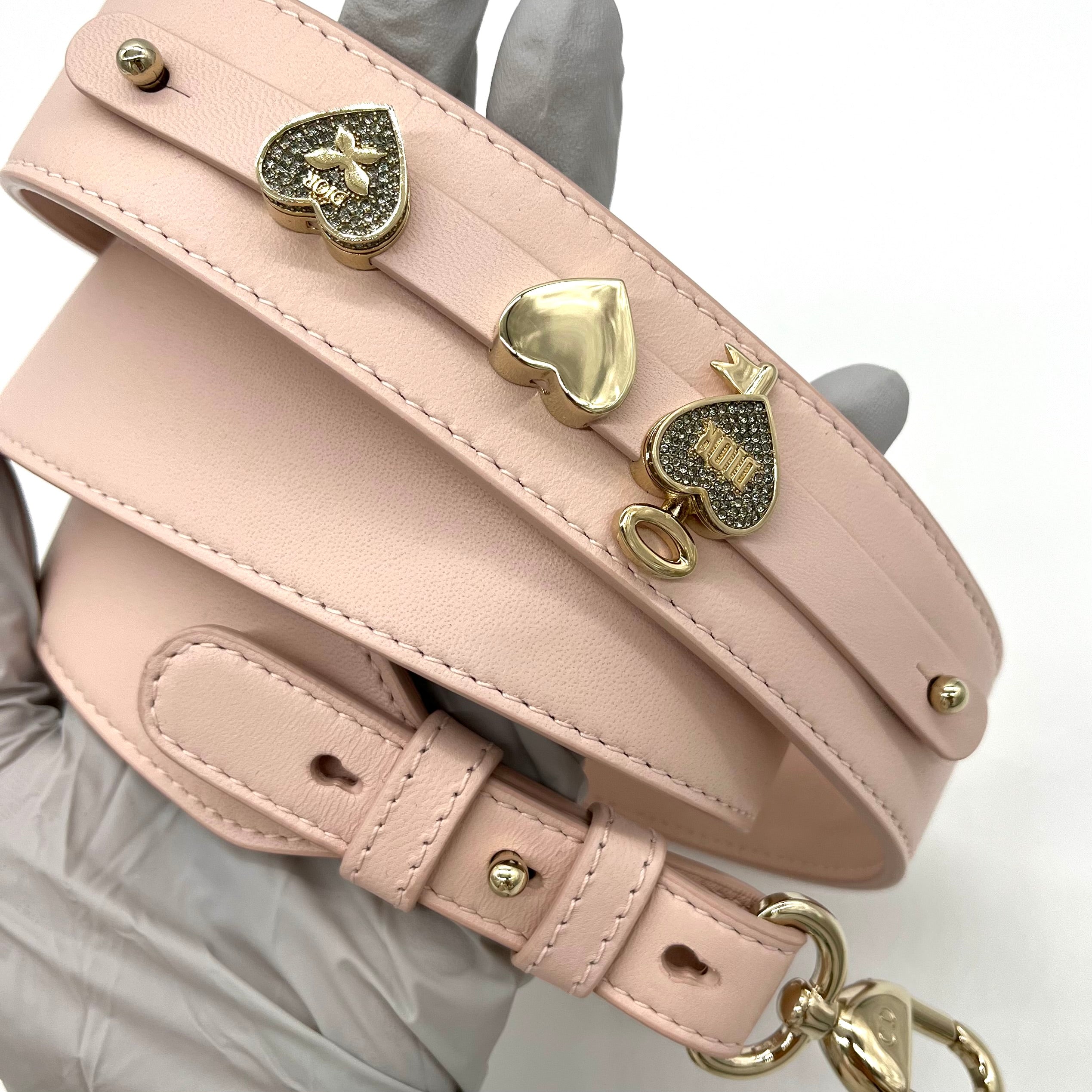 CHRISTIAN DIOR Lambskin Cannage Small My ABCDior Lady Dior Rose Poudre