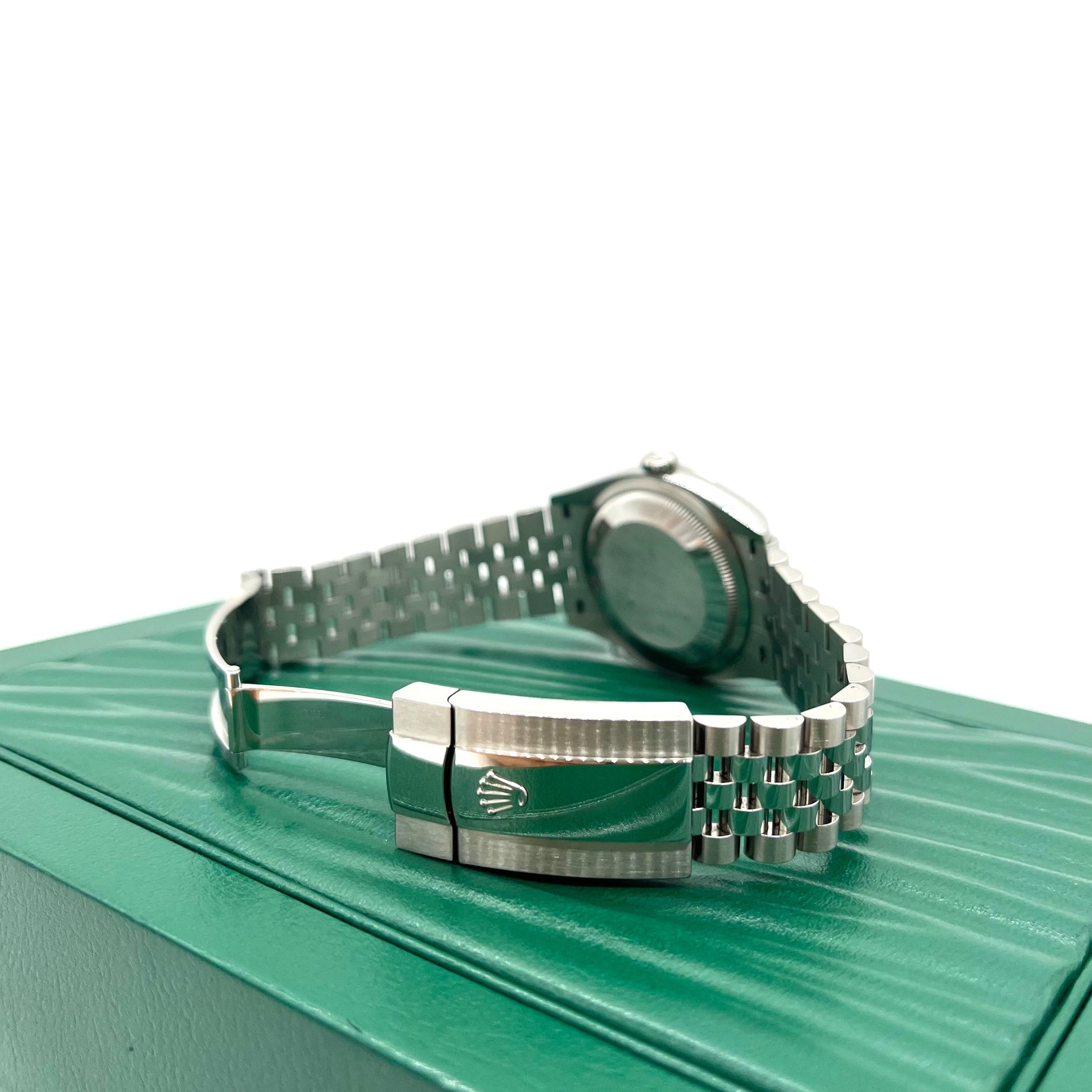 ROLEX Datejust 36mm 126200 Blue Index Smooth Stainless Steel Jubilee Mens Watch