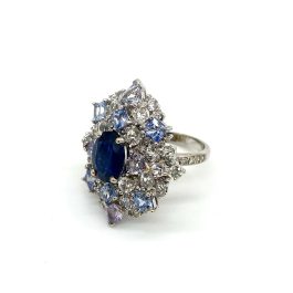 Blue Sapphire Diamond Ring