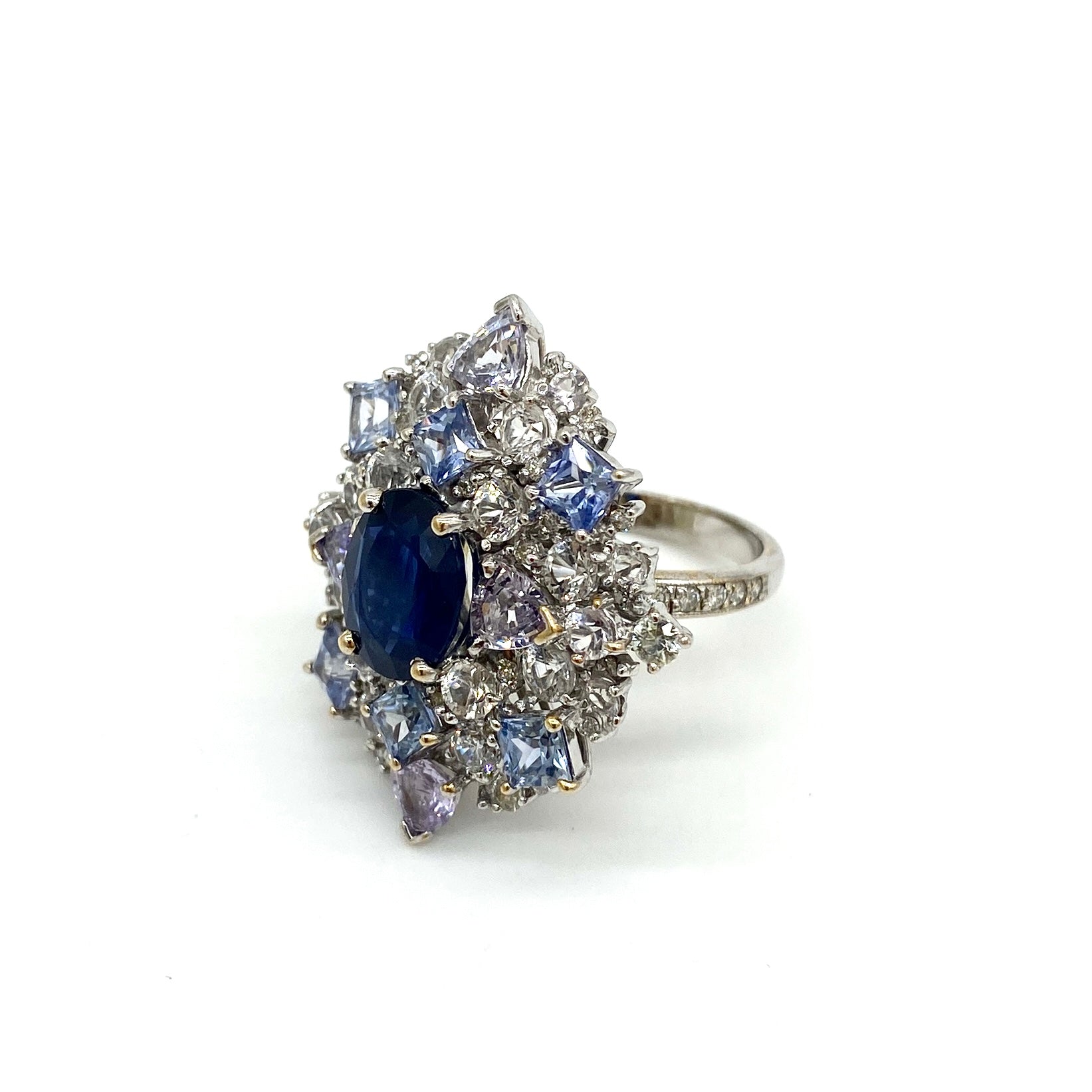 Blue Sapphire Diamond Ring