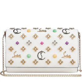 CHRISTIAN LOUBOUTIN PALOMA CLUTCH CALF EMP/SP LOUBINTHESKY GRANITE