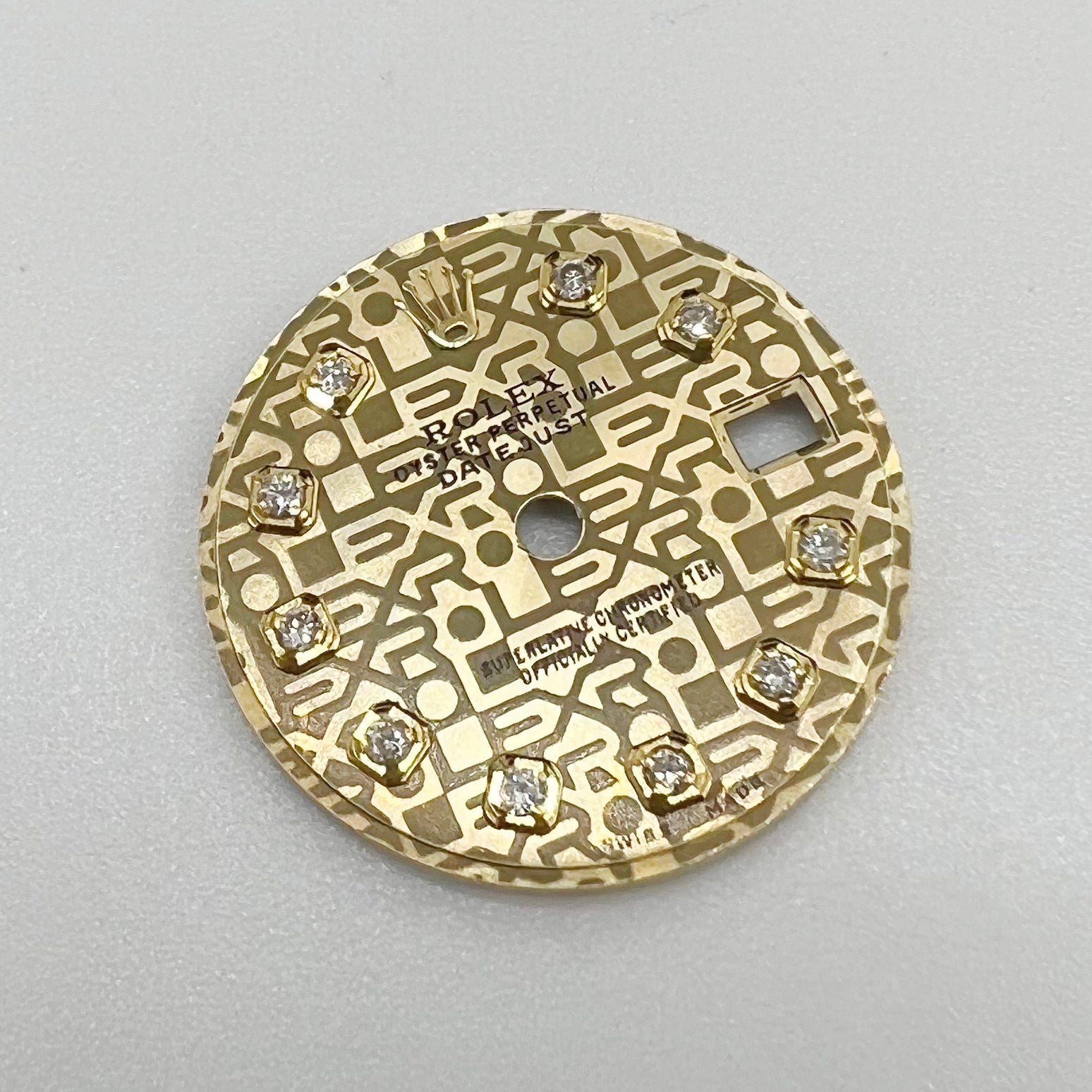 Rolex President Oyster Perpetual Date Just Gold 10pt Diamond With Gold Border Anniversary Dial 26mm