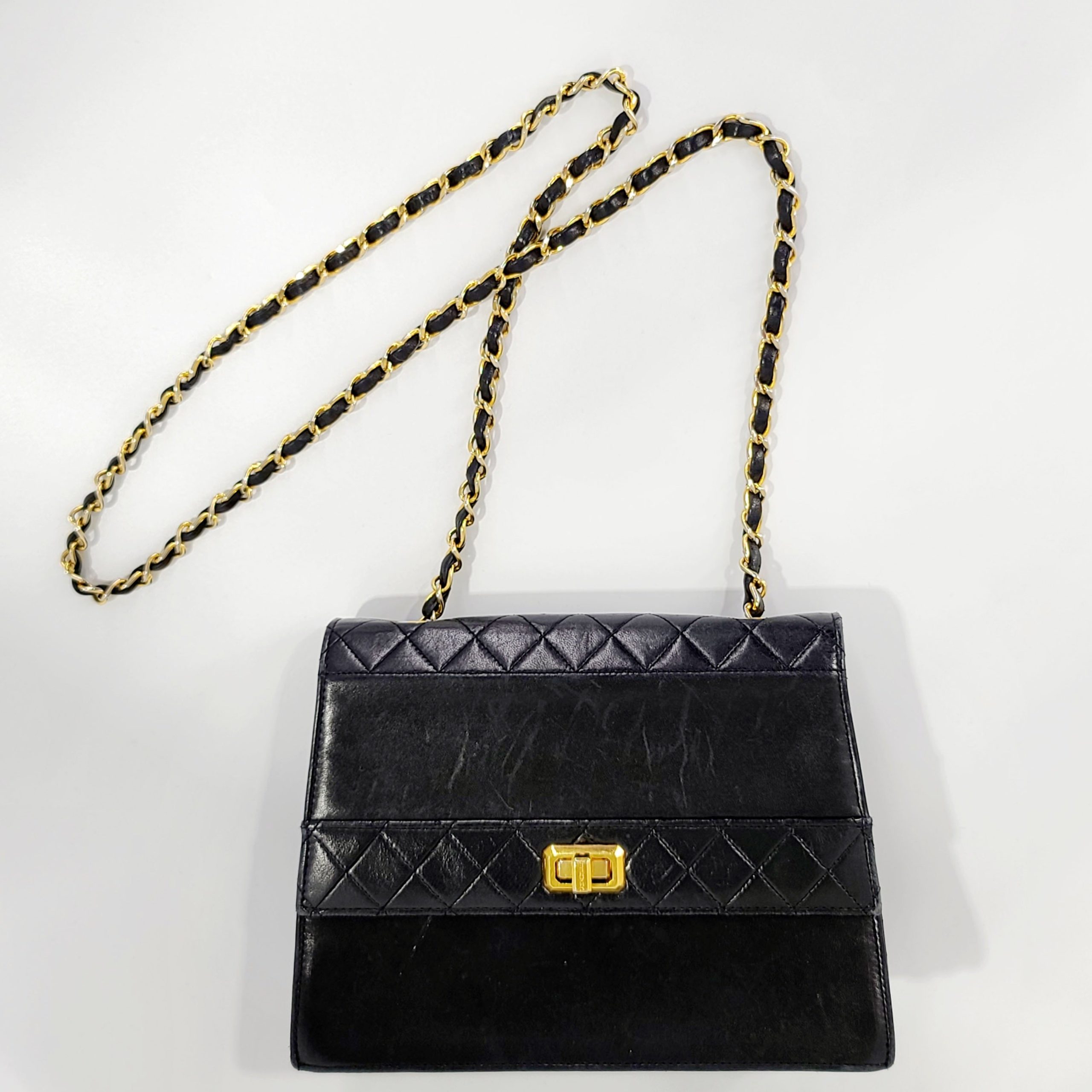 Chanel Matelasse Handbag Women's Black Leather Shoulder Bag Gently used | 9.64"L x 6.88"W x 3.14"H Original Listing Price: $4,023.75 + tax