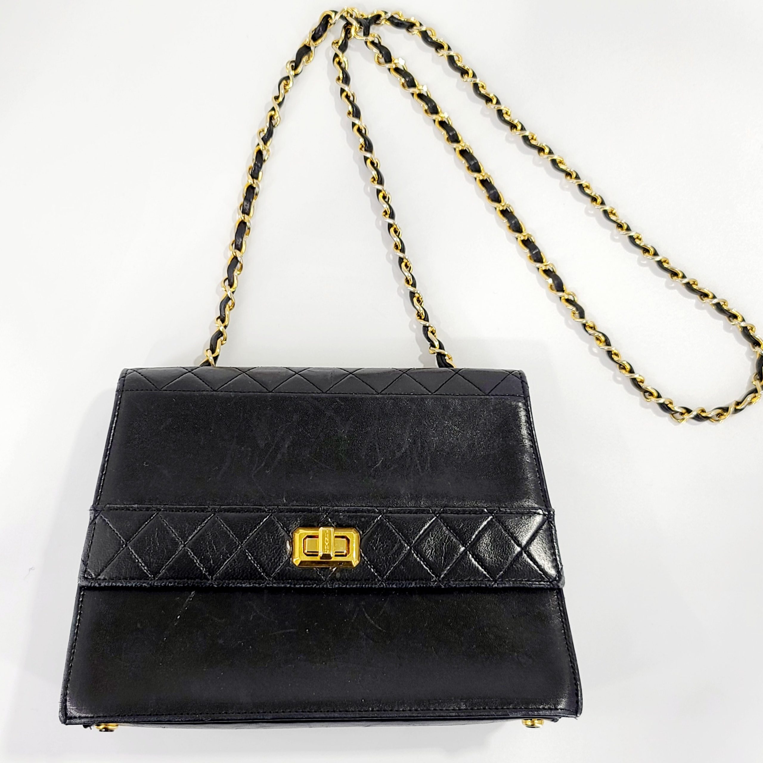 Chanel Matelasse Handbag Women's Black Leather Shoulder Bag Gently used | 9.64"L x 6.88"W x 3.14"H Original Listing Price: $4,023.75 + tax