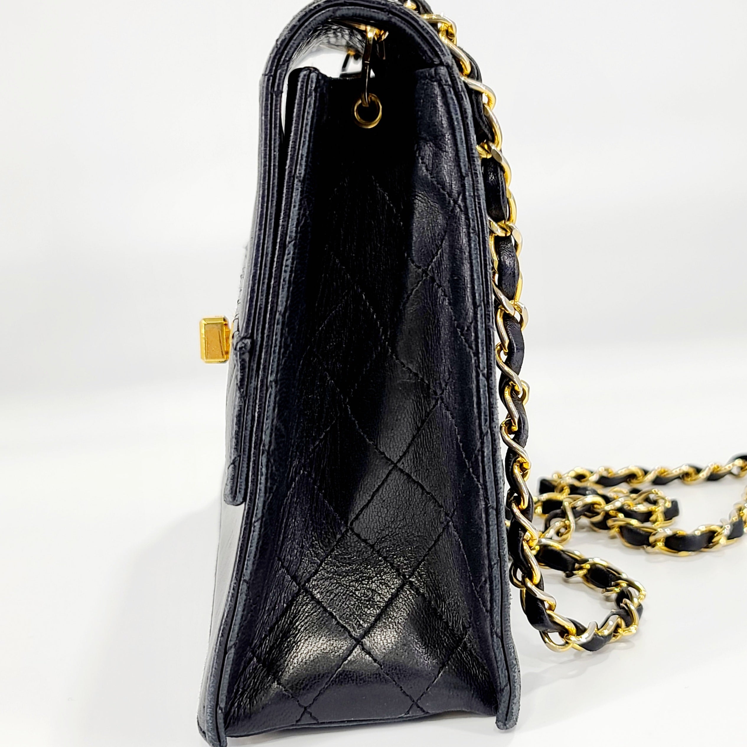 Chanel Matelasse Handbag Women's Black Leather Shoulder Bag Gently used | 9.64"L x 6.88"W x 3.14"H Original Listing Price: $4,023.75 + tax