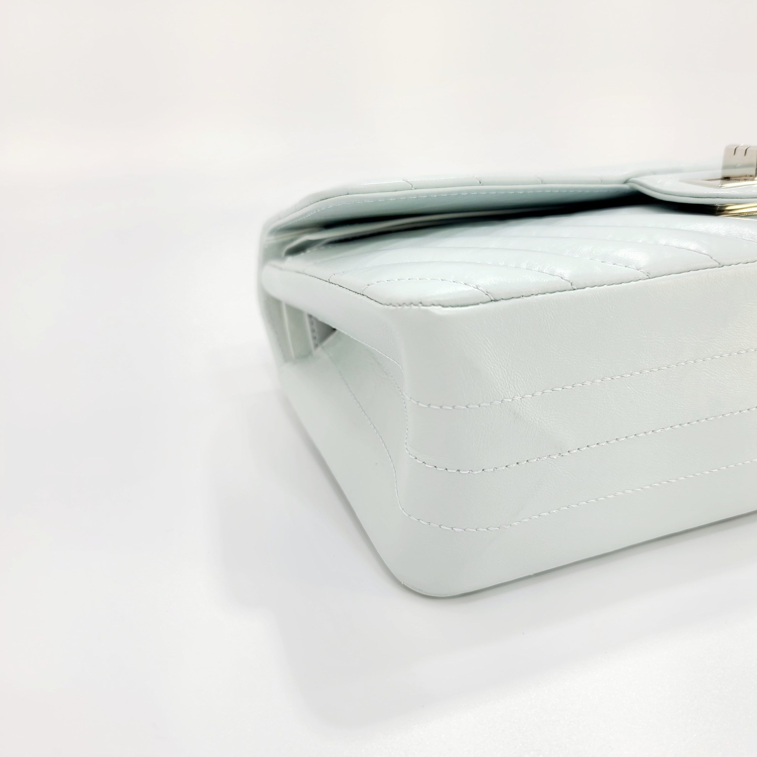 2022 Year Brand New Chanel 2.55 HANDBAG Aged Calfskin & Silver-Tone Metal Light Blue