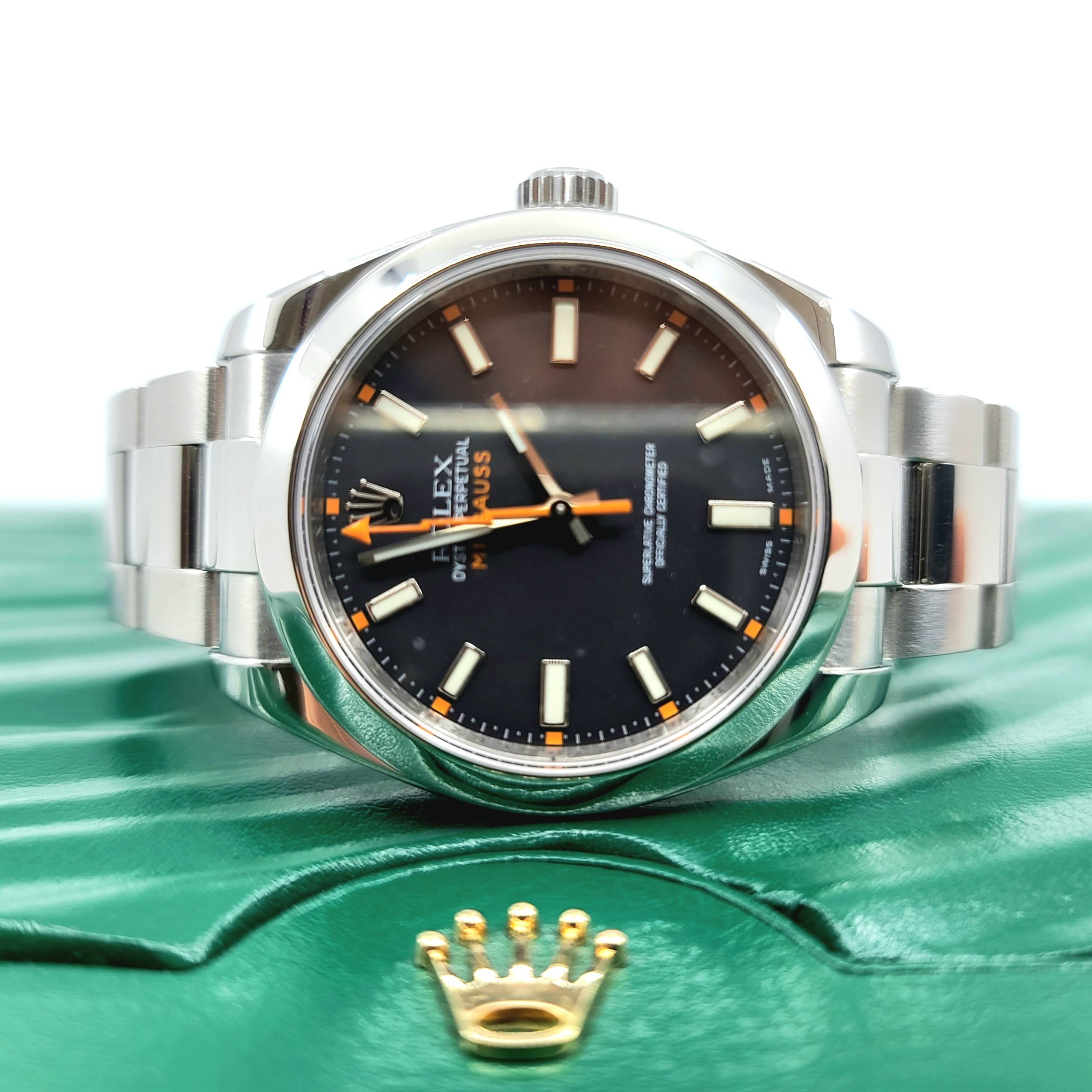 Rolex Milgauss Automatik Stahl Herrenuhr Oyster Perpetual Ref. 116400 B&P 2010