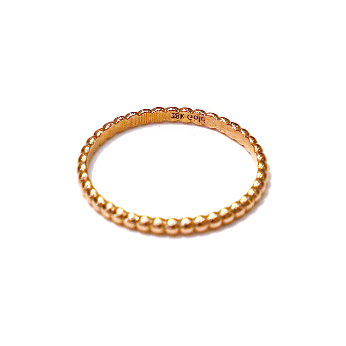 Beaded 18K Gold Bridal Ring