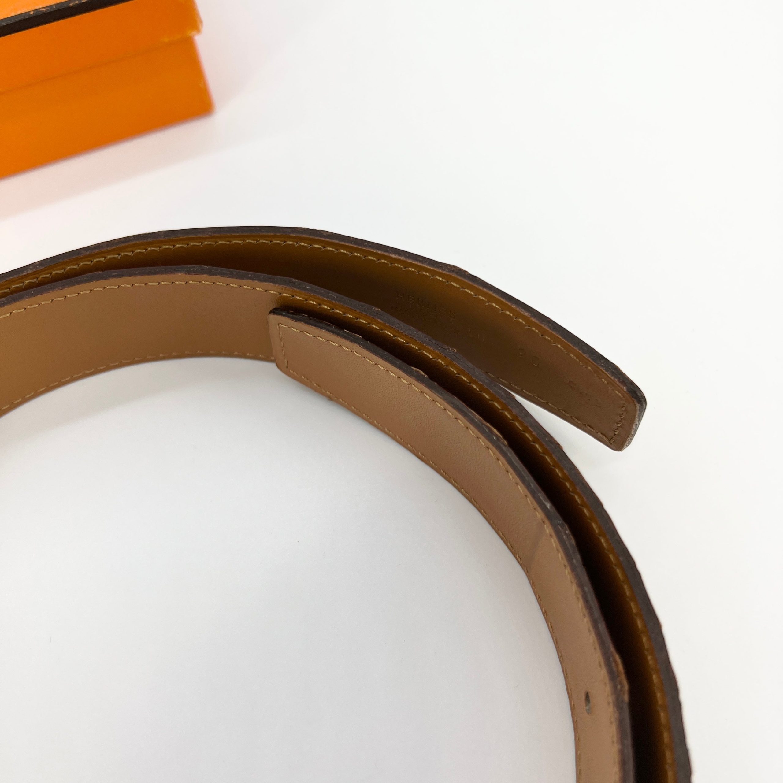 HERMES Shiny Porosus Crocodile Belt 85 [Guaranteed Authentic]