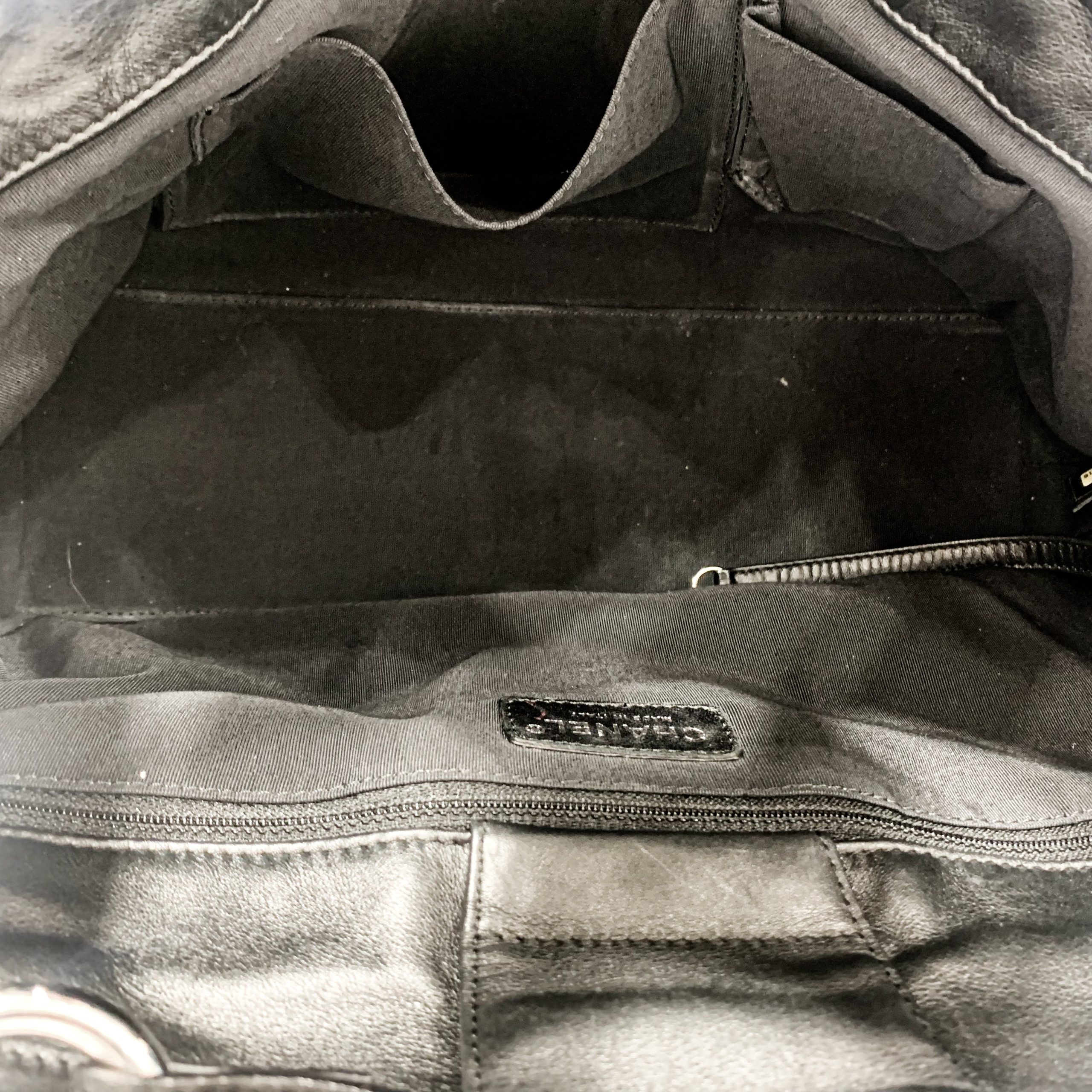 Chanel Camellia Canvas Tote Bag Small Black