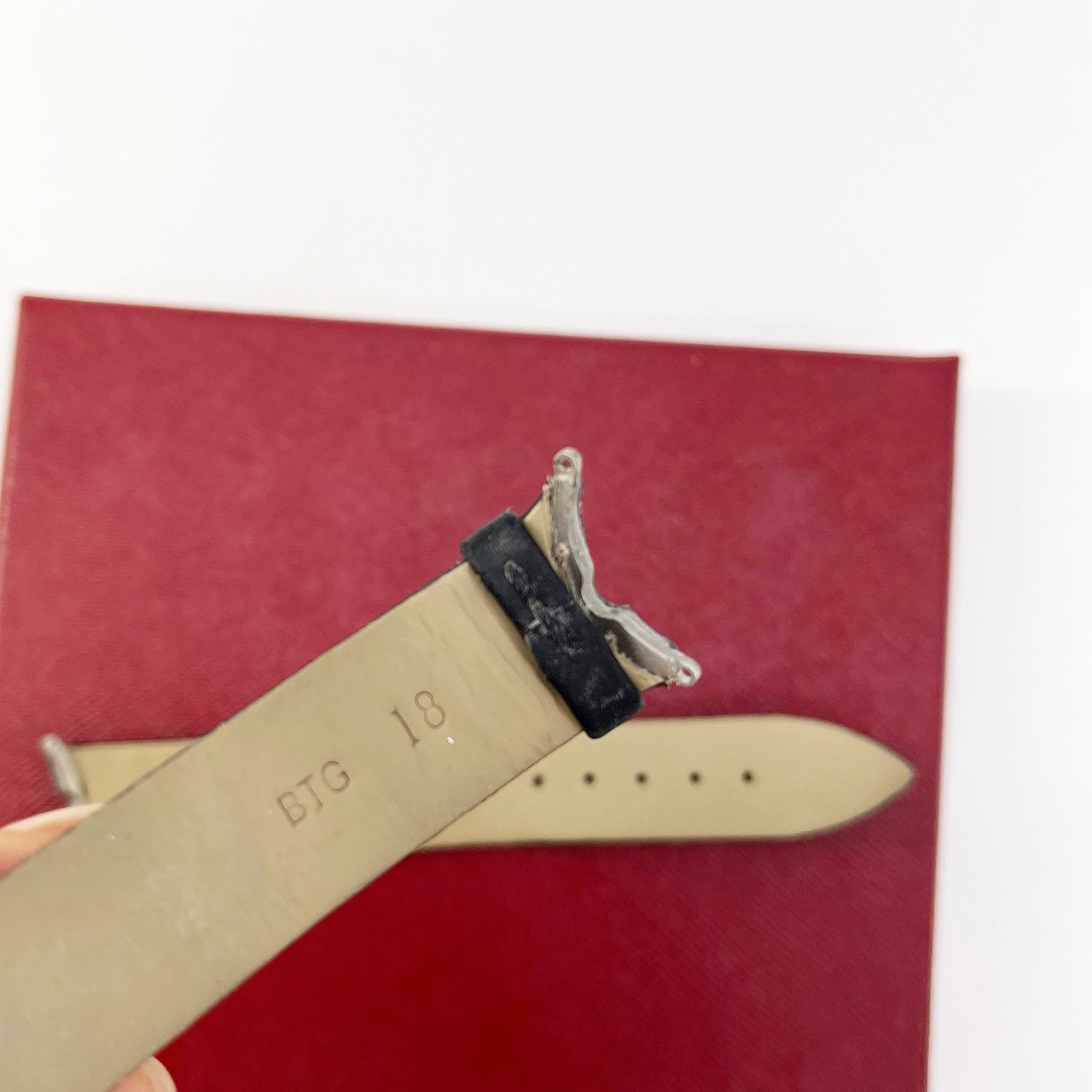 Guarantee Authentic Piaget Black Satin On Leather Strap 18mmx16mm Watch Band